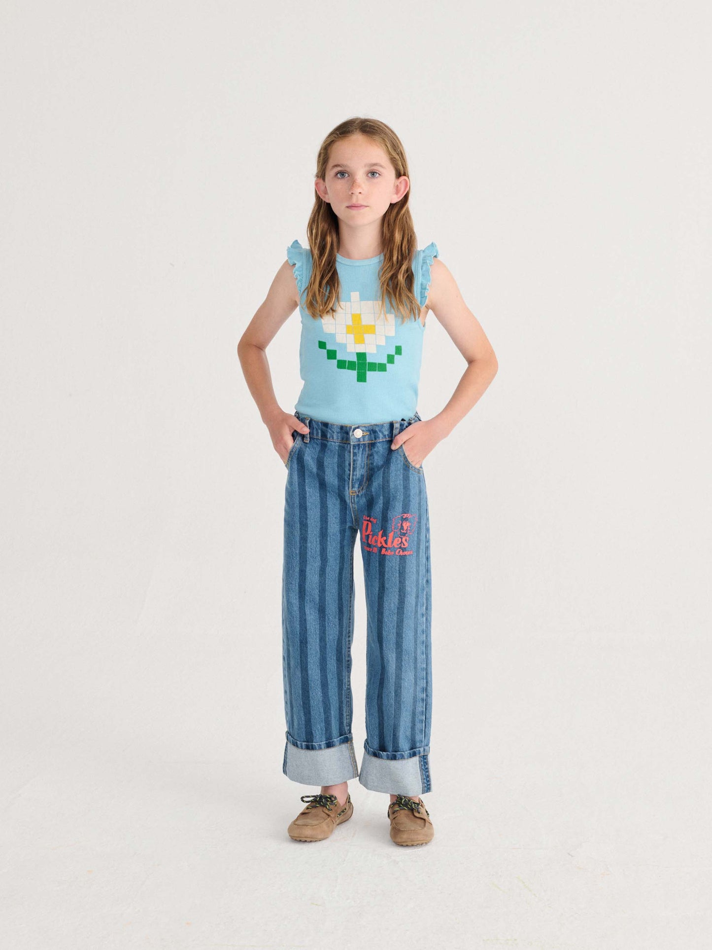 Pickles The Dog Striped Denim Pants