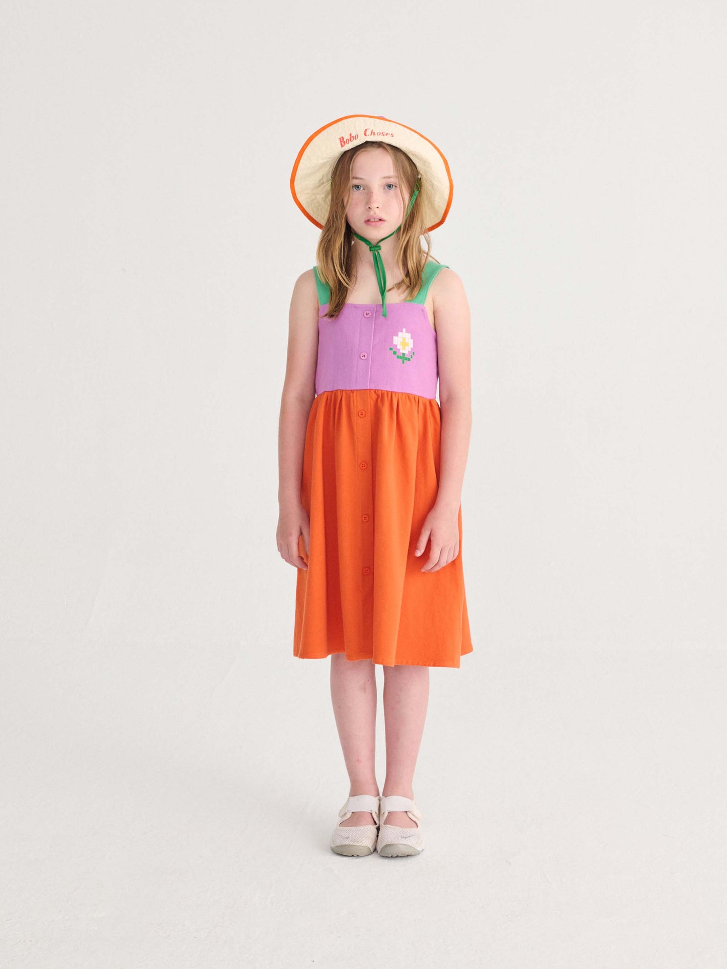 Pixel Daisy Colour Block Woven Dress