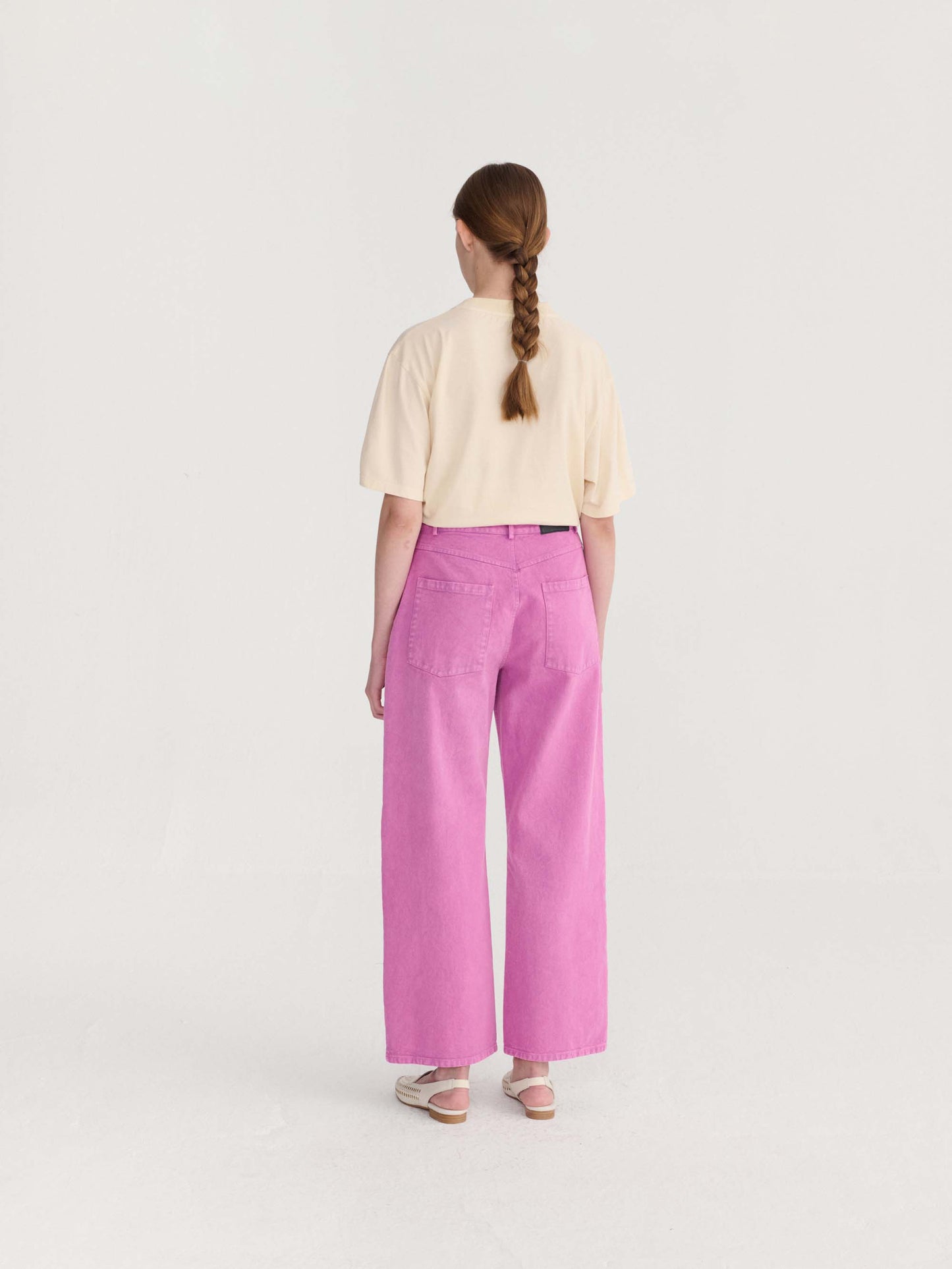 Washed Twill Boot Cut Pants