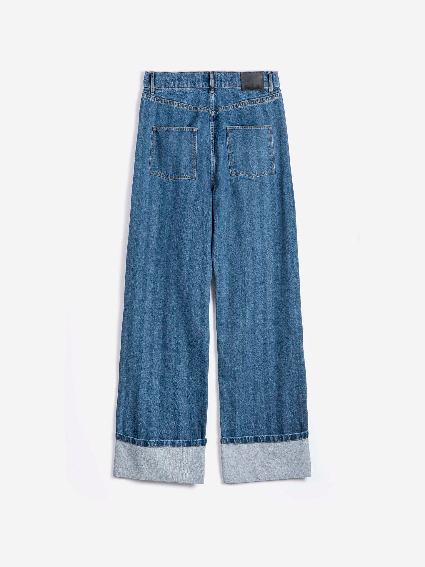 Striped Wide-Leg Denim Pants