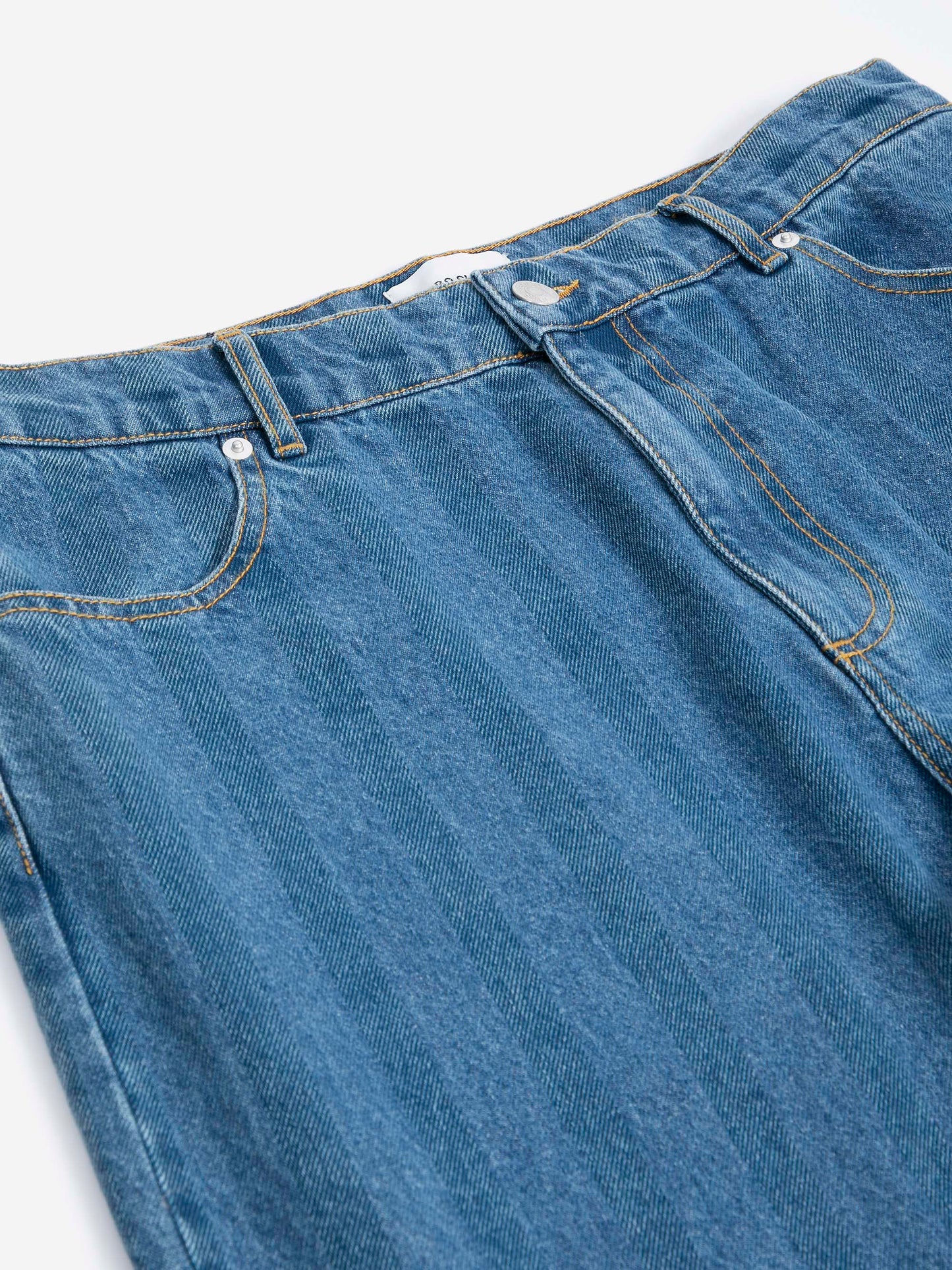 Striped Wide-Leg Denim Pants