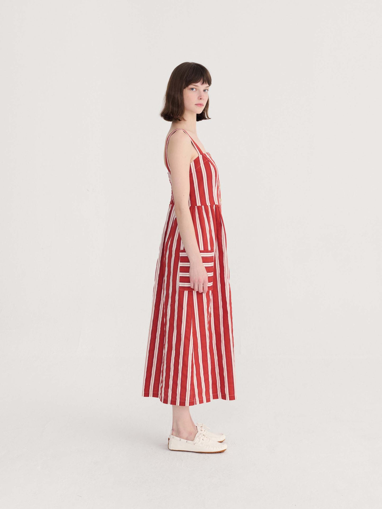 Striped Evase Strap Dress