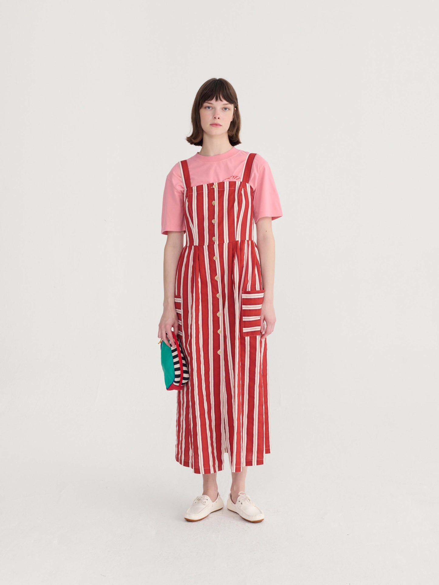 Striped Evase Strap Dress