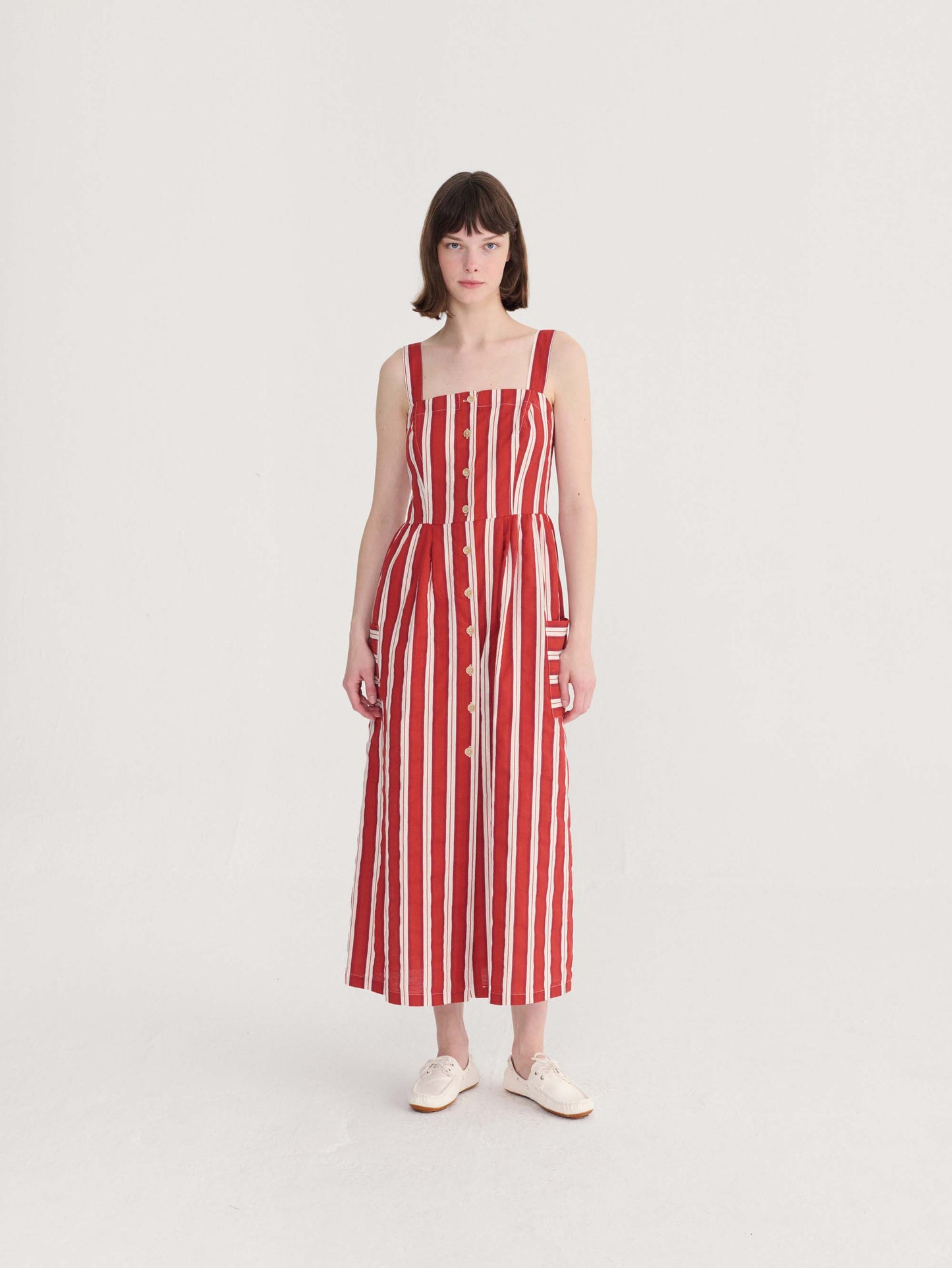 Striped Evase Strap Dress