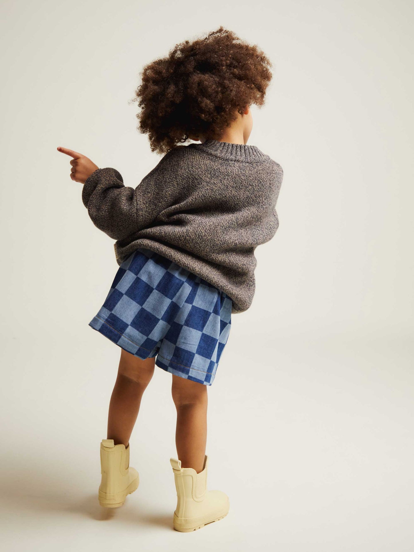 Frankie Checkerboard Denim Shorts
