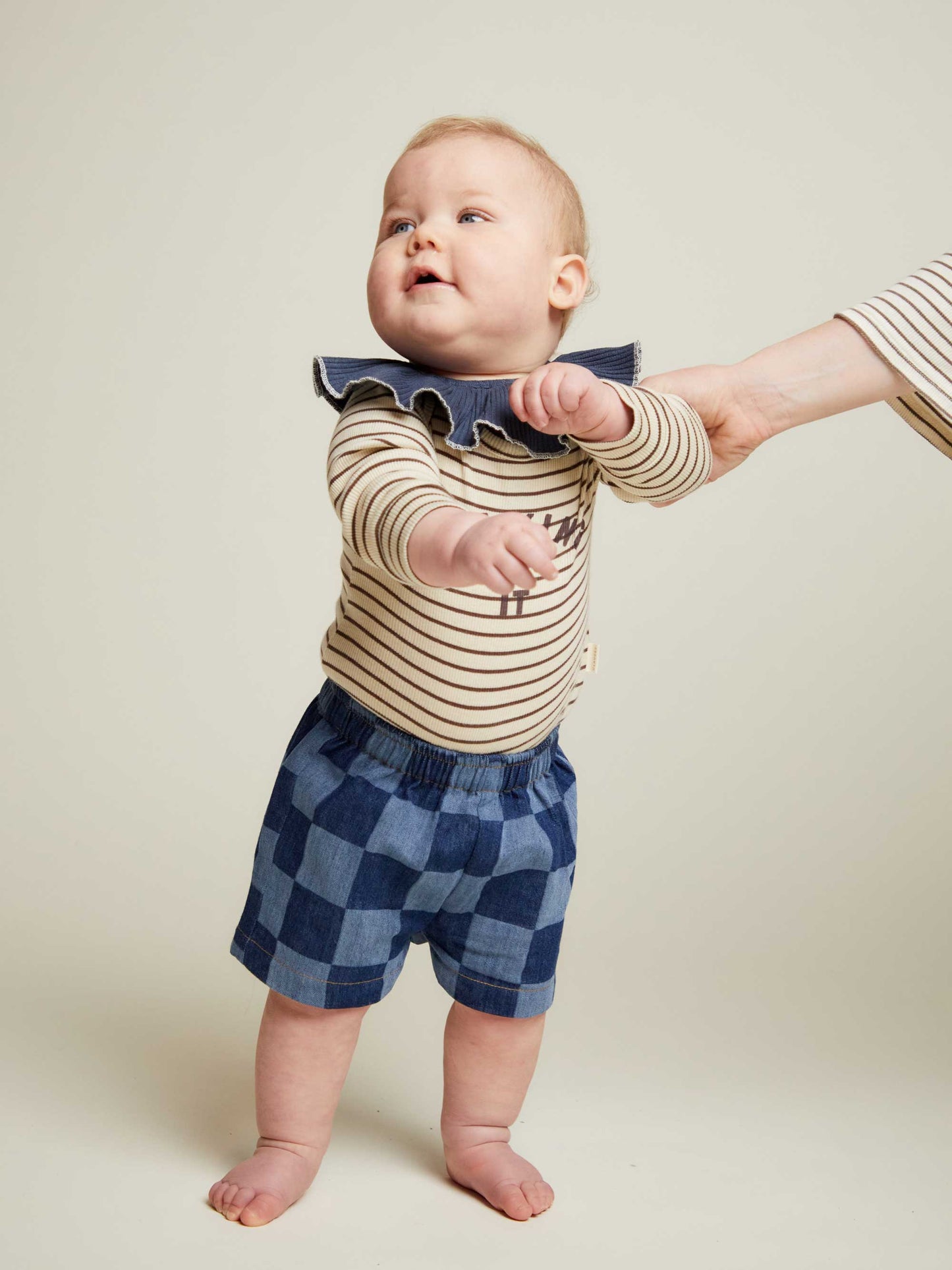Frankie Checkerboard Denim Shorts