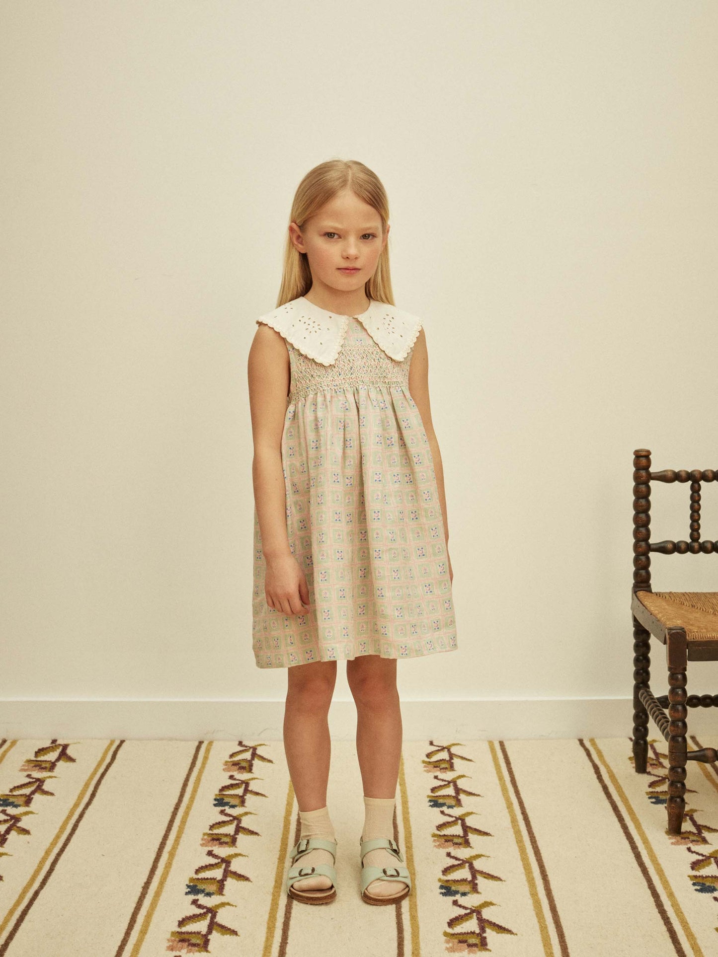 Cornelia Sleeveless Smock Dress - Rosepanel Mint
