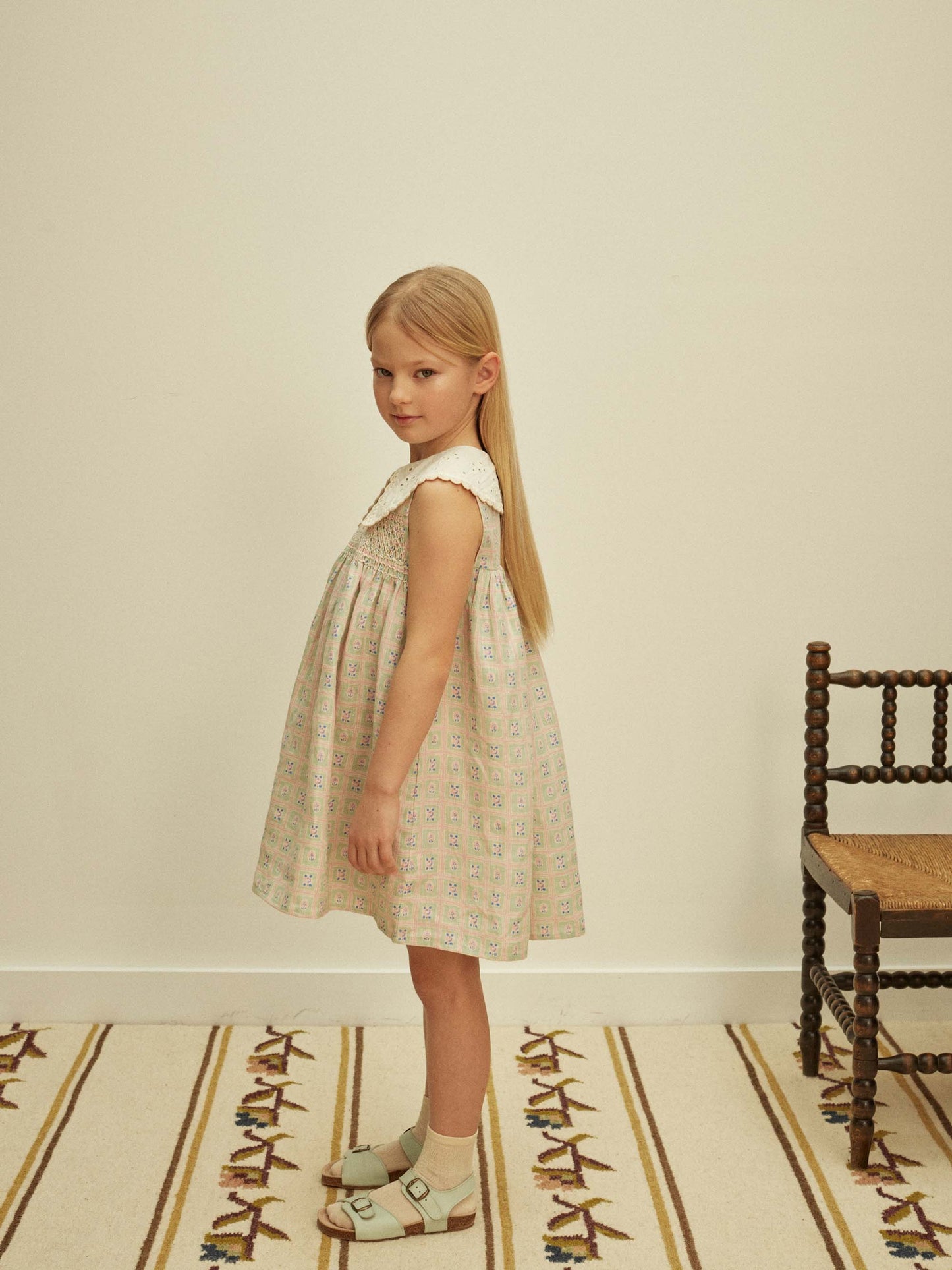 Cornelia Sleeveless Smock Dress - Rosepanel Mint
