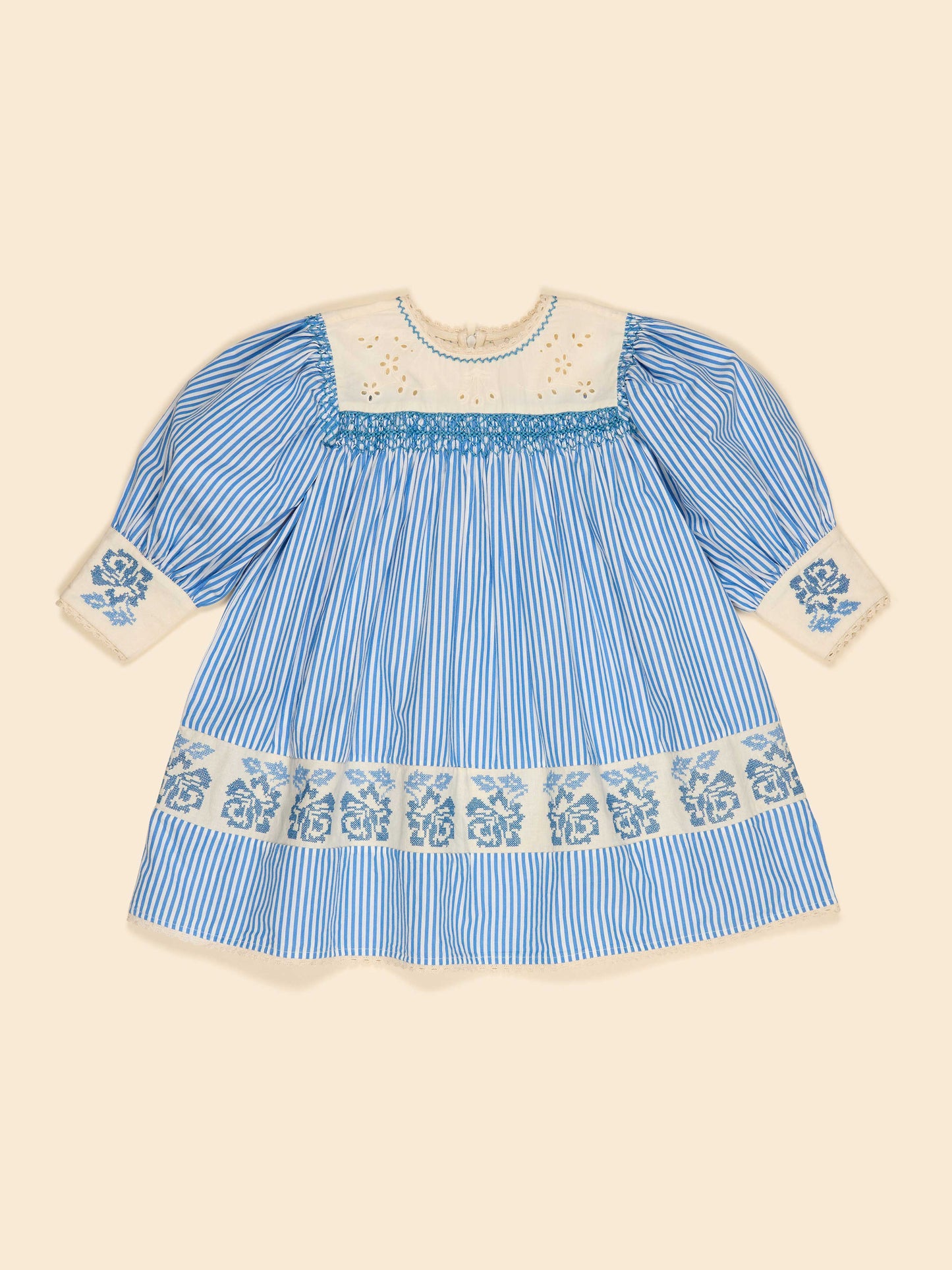 Dora LS Dress - Lakeside Stripe