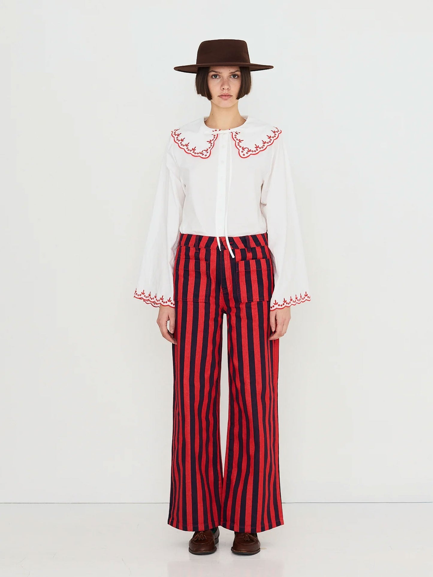 Embroidered Neck Shirt