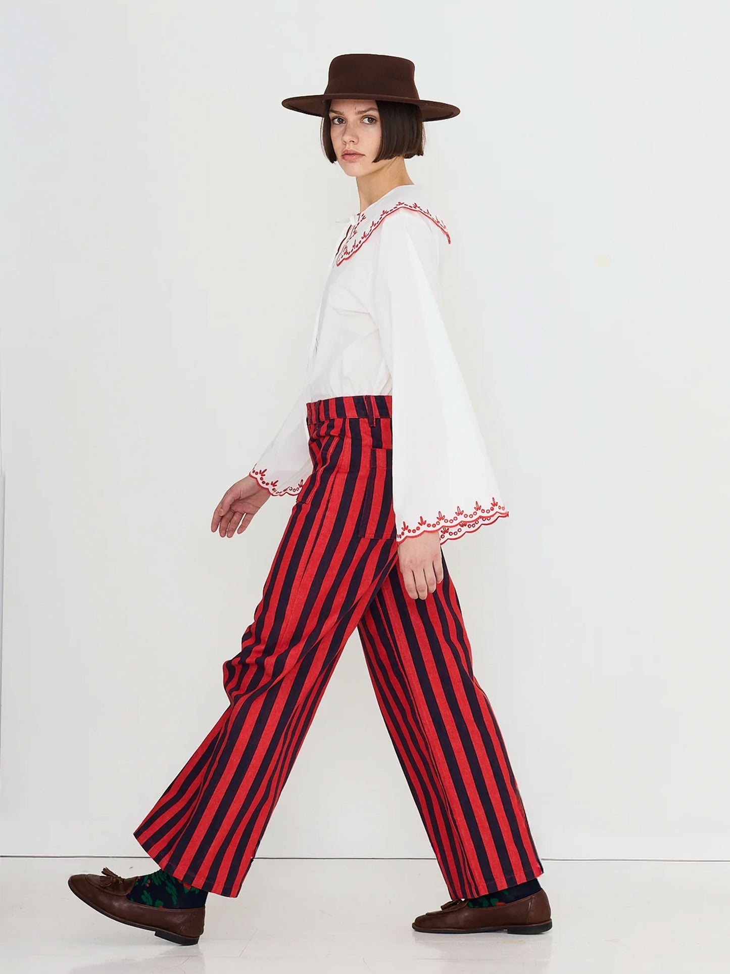 Embroidered Neck Shirt