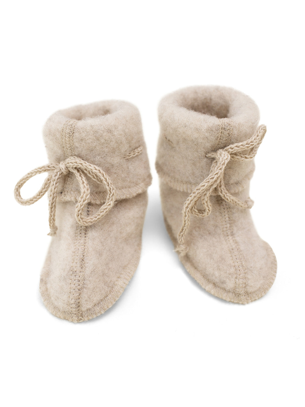 Sand Melange Fleece Baby Booties