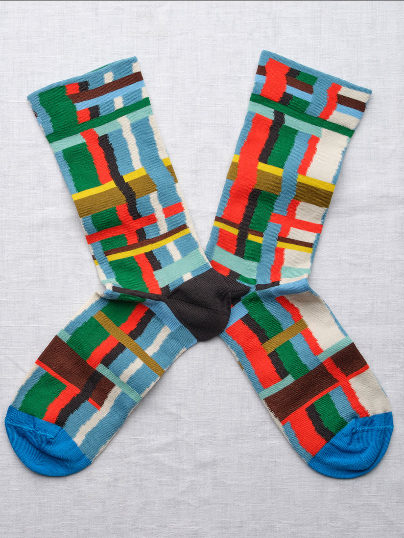 Royal Blue Tiles Socks