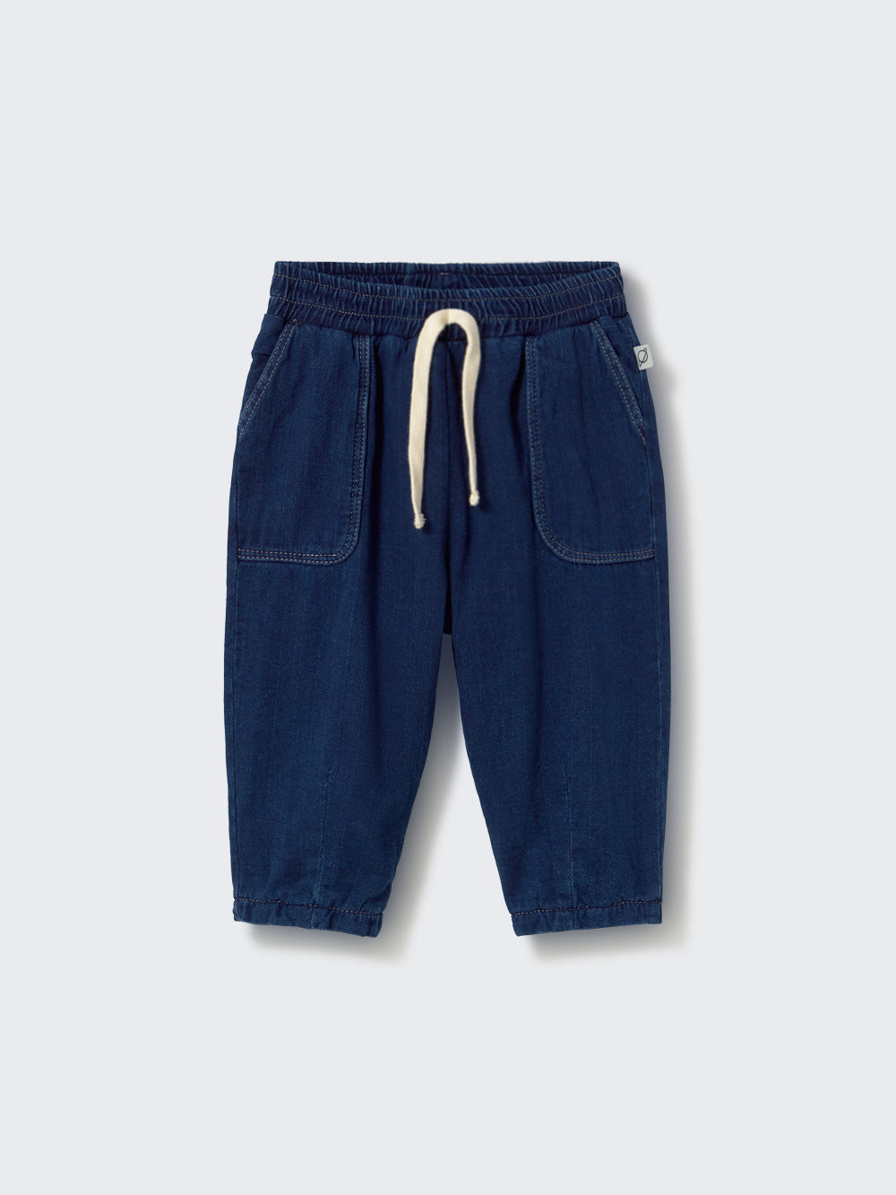 Navy Herringbone Denim Baby Pants