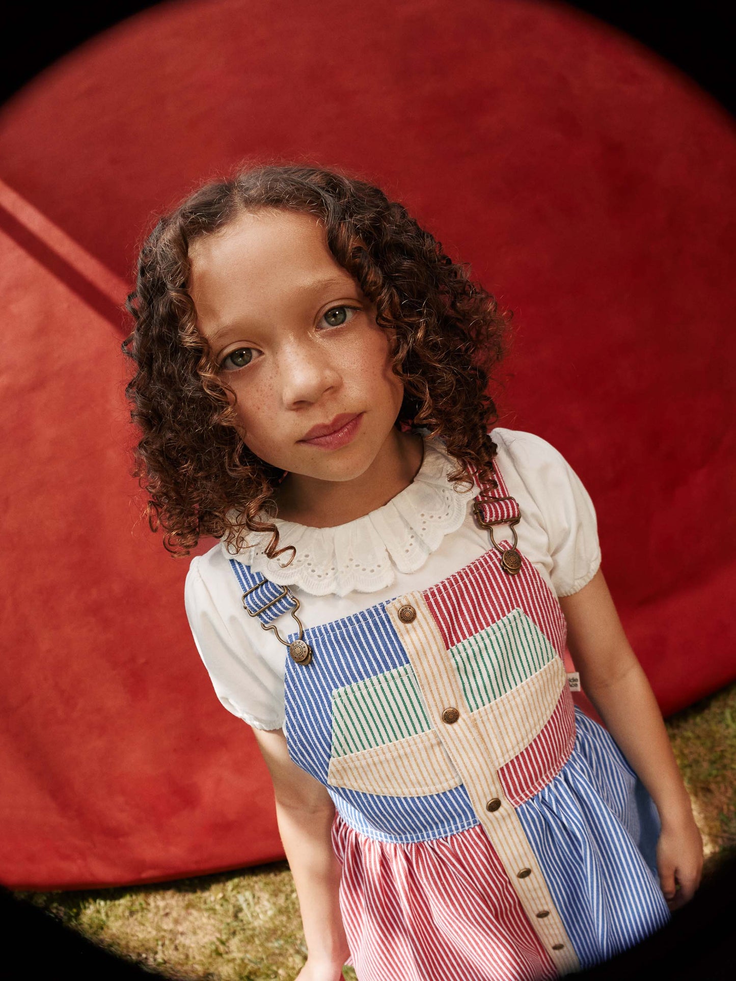 Patchwork Stripe Heidi Pinafore Dress