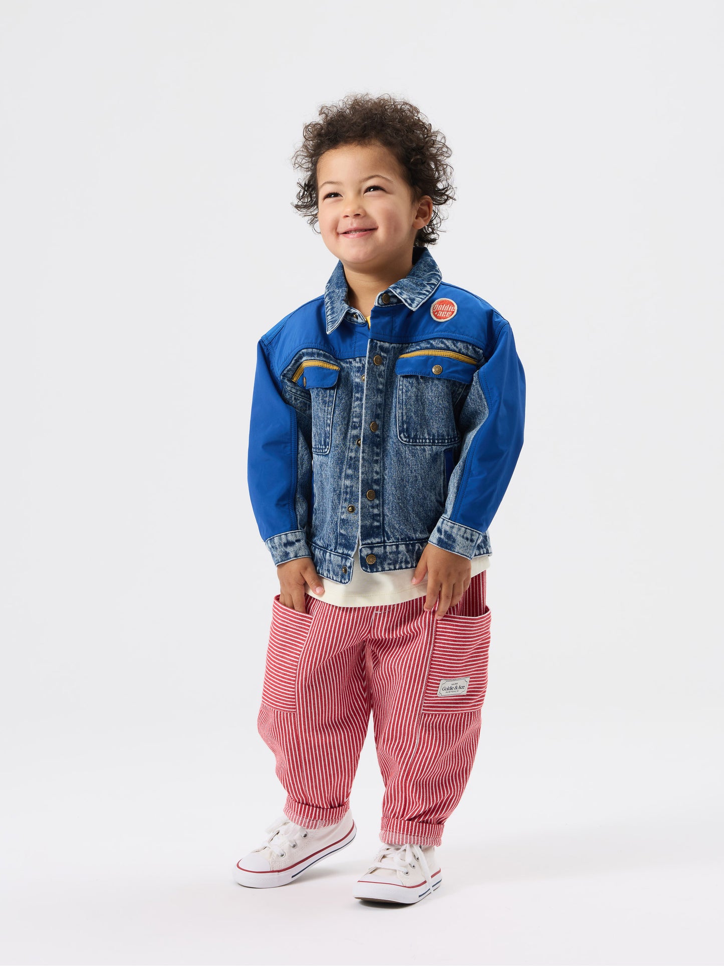 Colour Block Vintage Denim Jacket