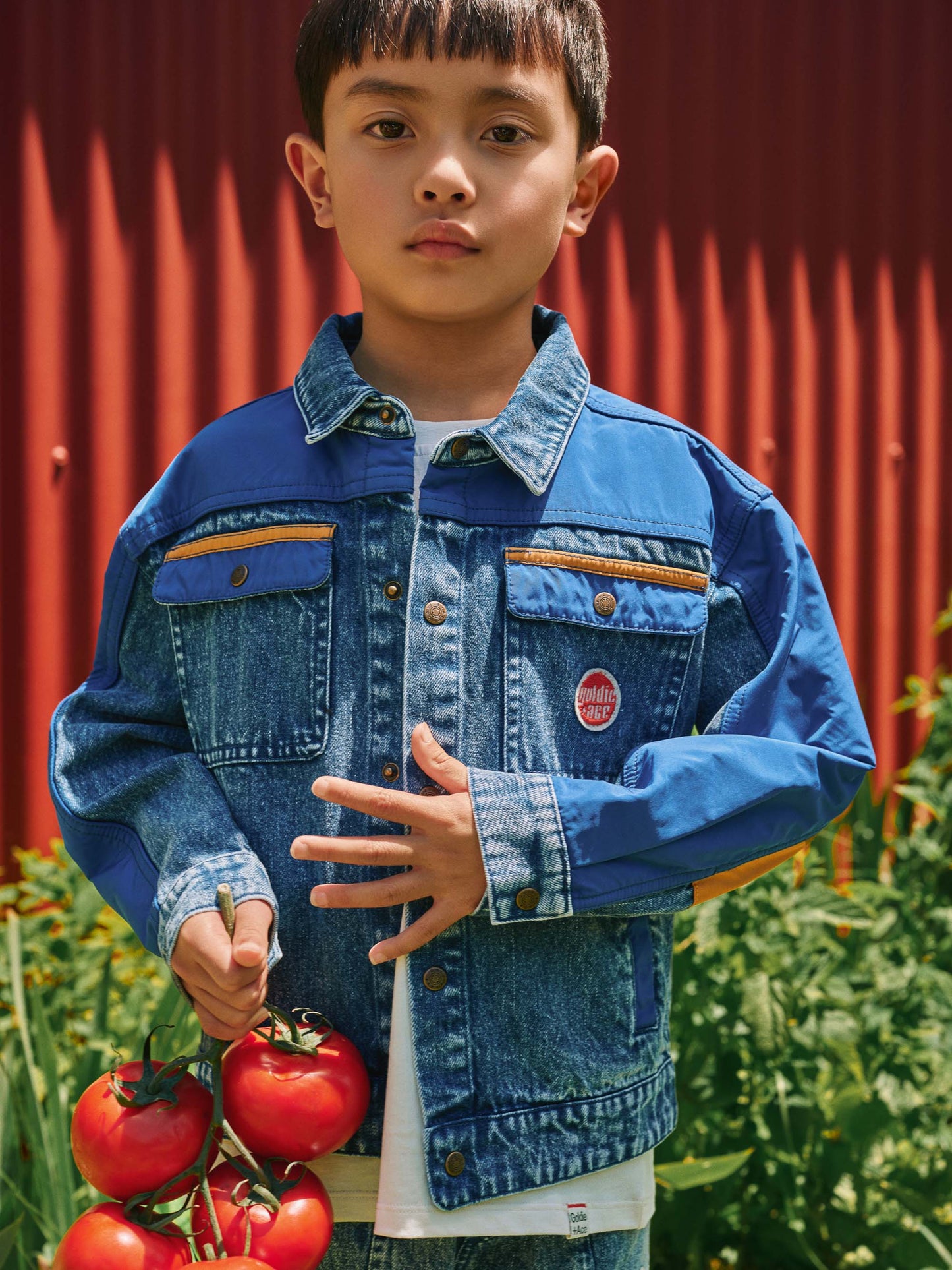 Colour Block Vintage Denim Jacket