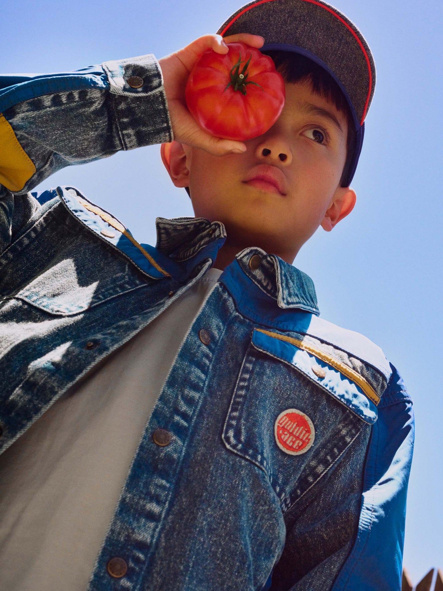 Colour Block Vintage Denim Jacket