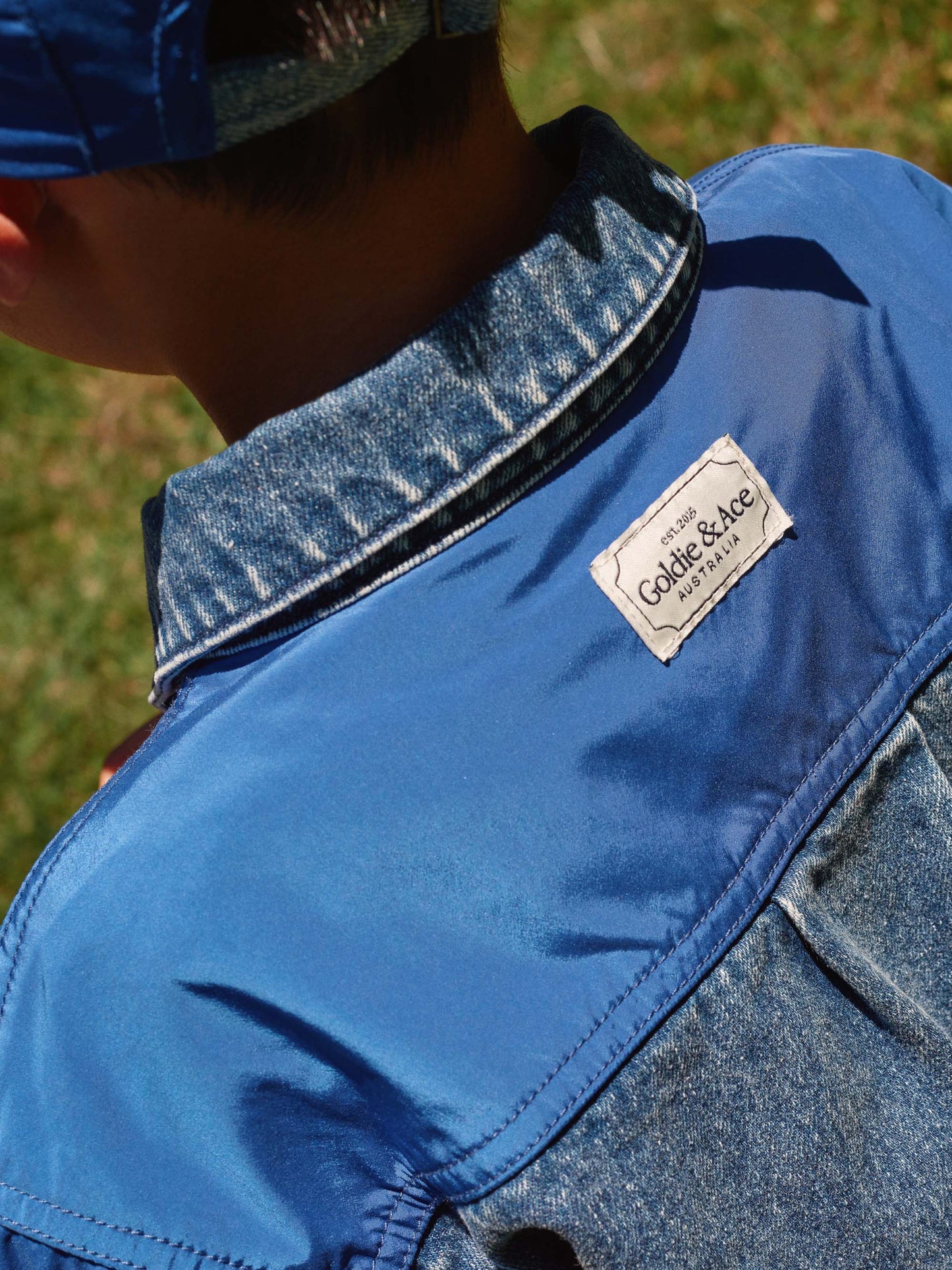 Colour Block Vintage Denim Jacket