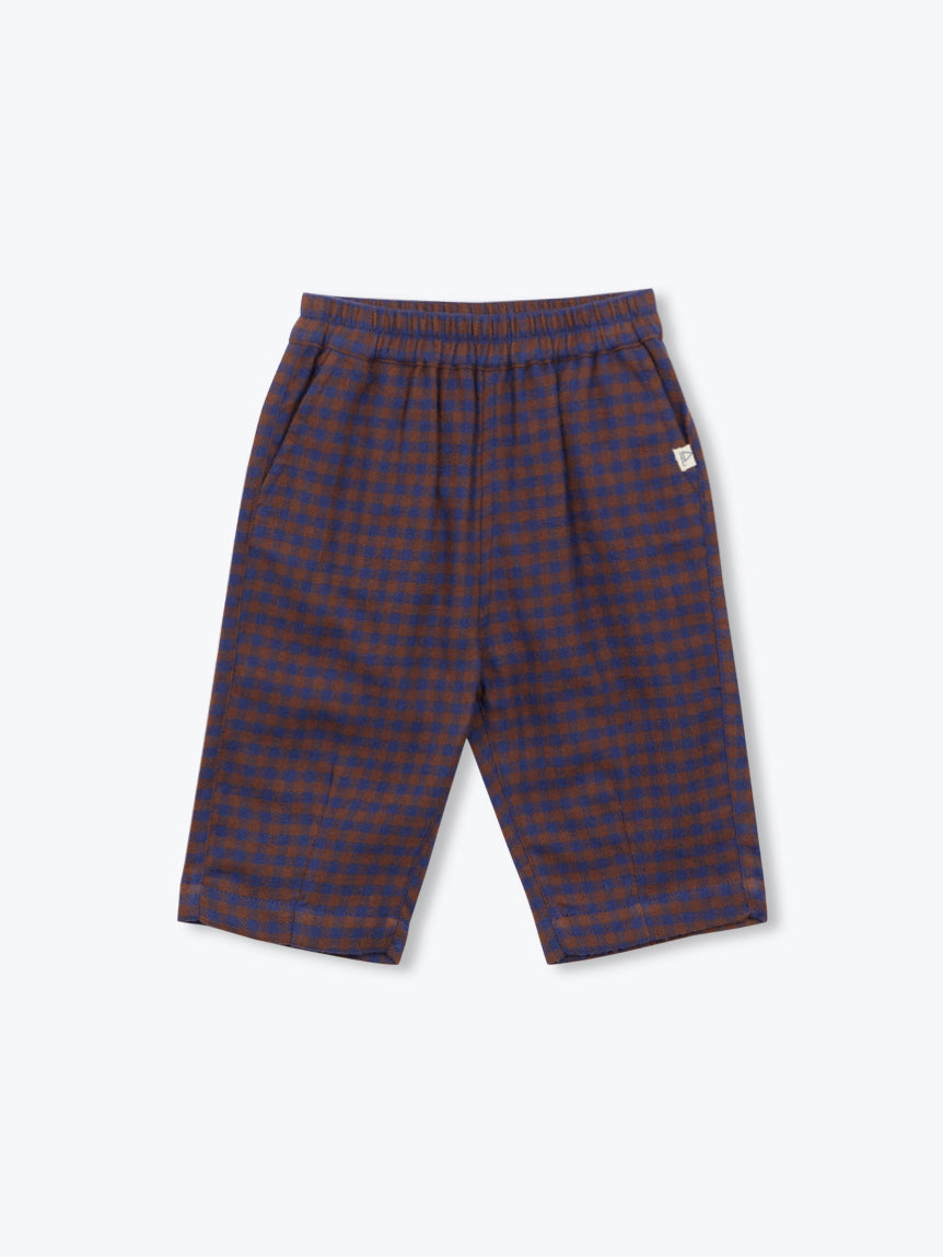 Brown & Navy Vichy Baby Trousers