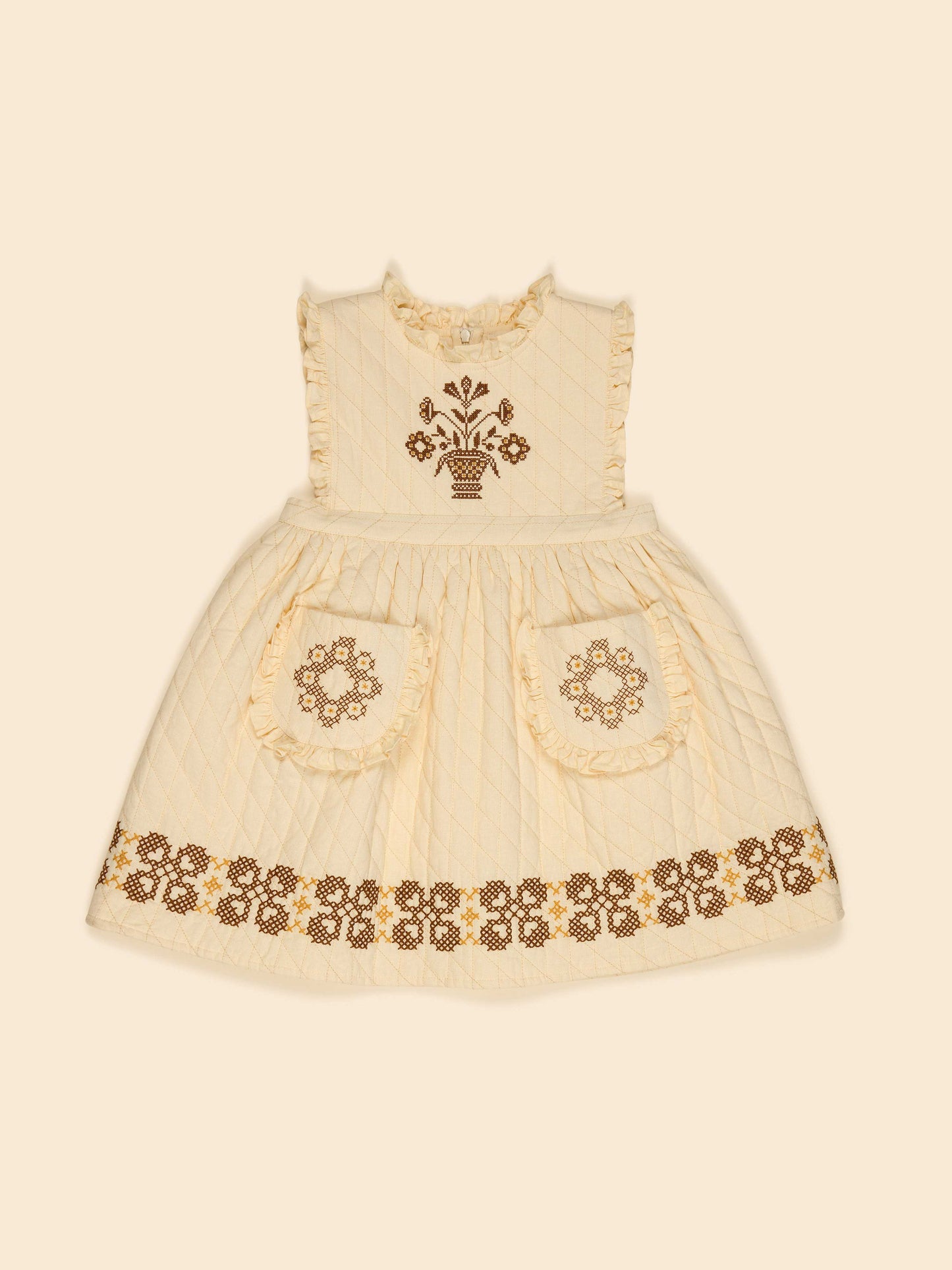 Ida Quilted Dress - Cream
