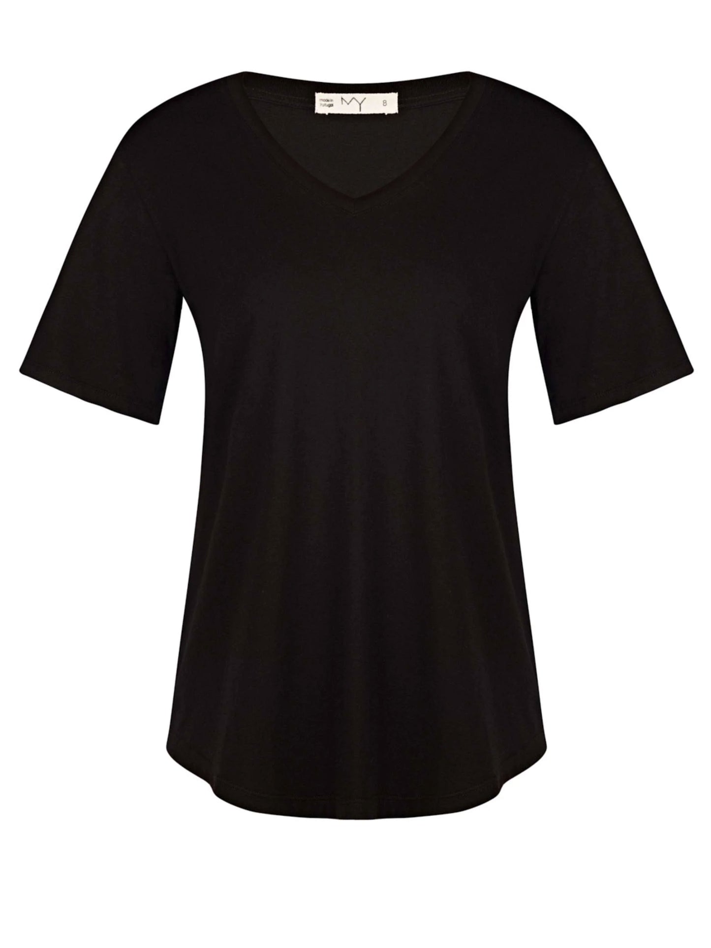 Dotty V-Neck Black T-Shirt