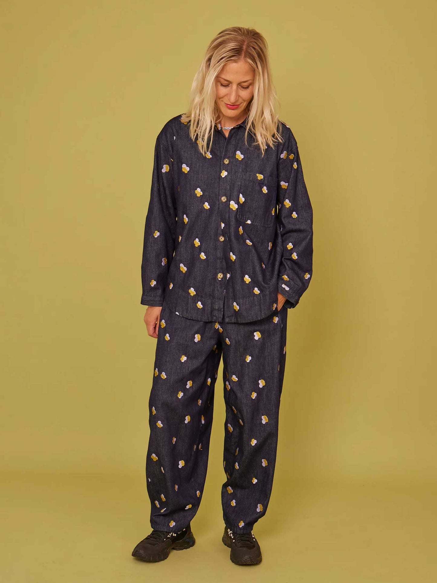 Embroidered Denim Manu Jeans