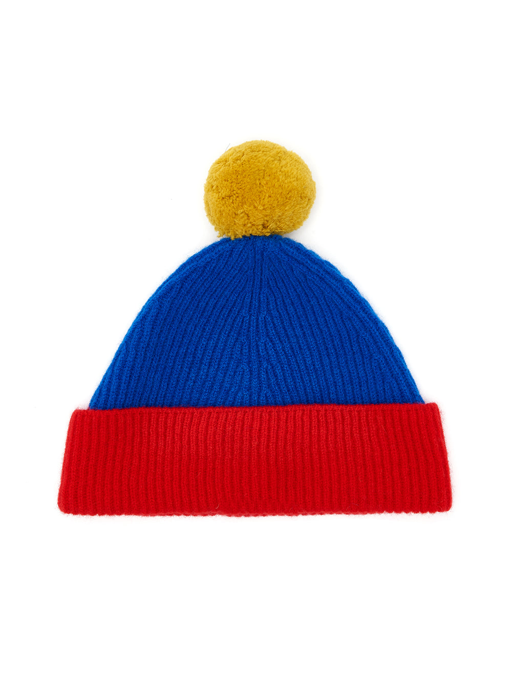 Blue & Red Kids Pom Hat