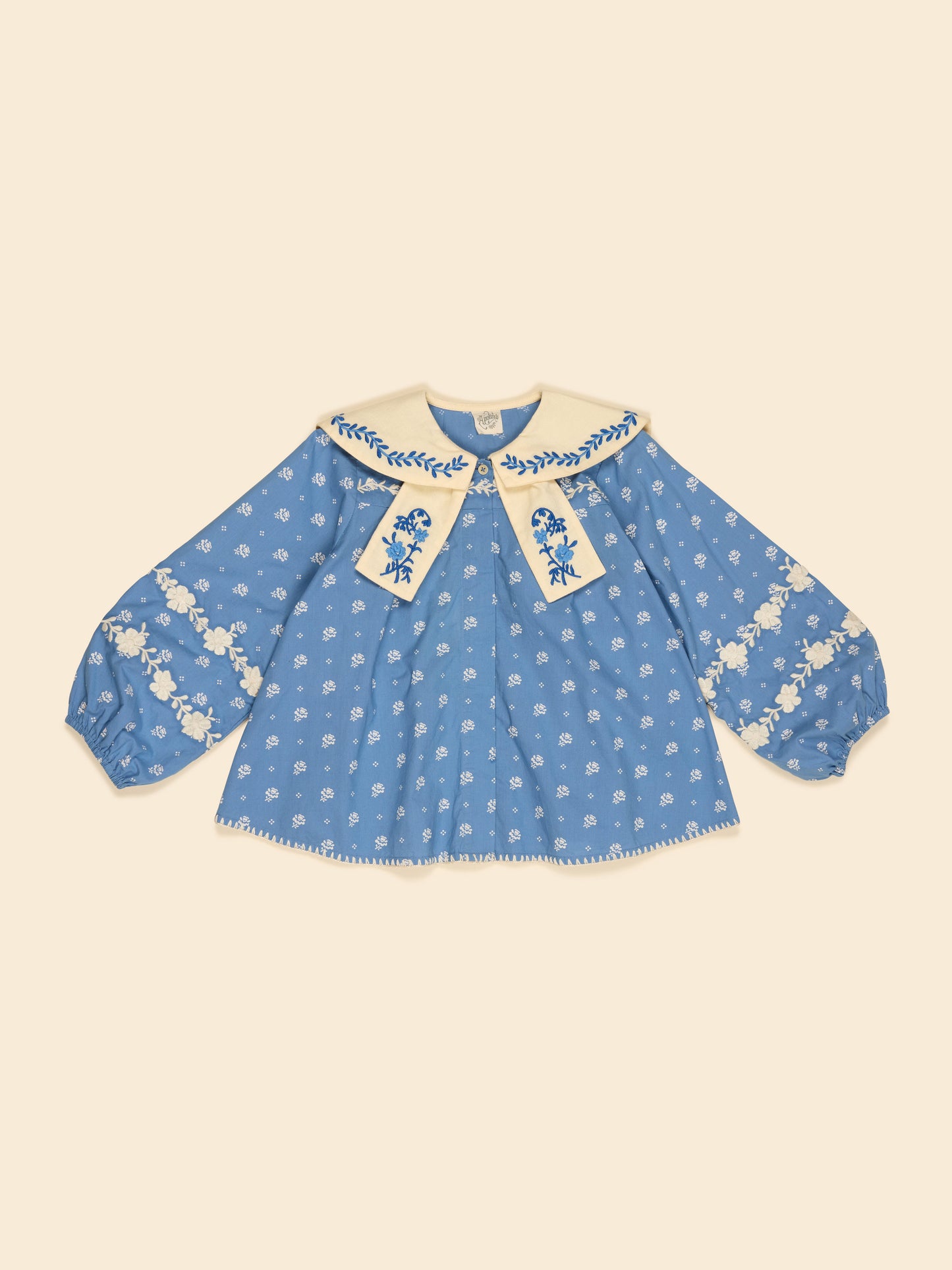 Maggie Sailor Blouse - Mountain Calico Blue