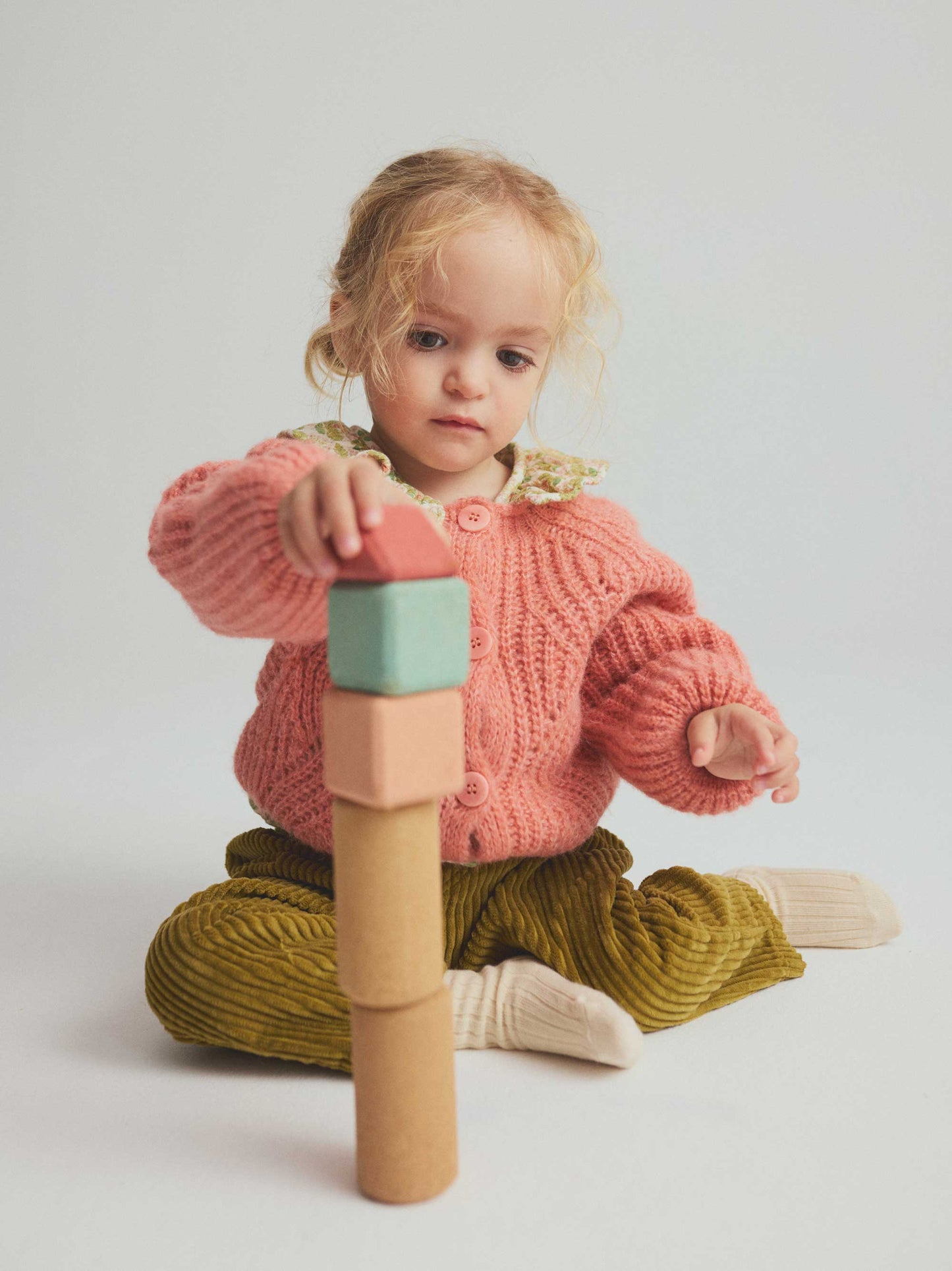 Green Wide Corduroy Baby Pants