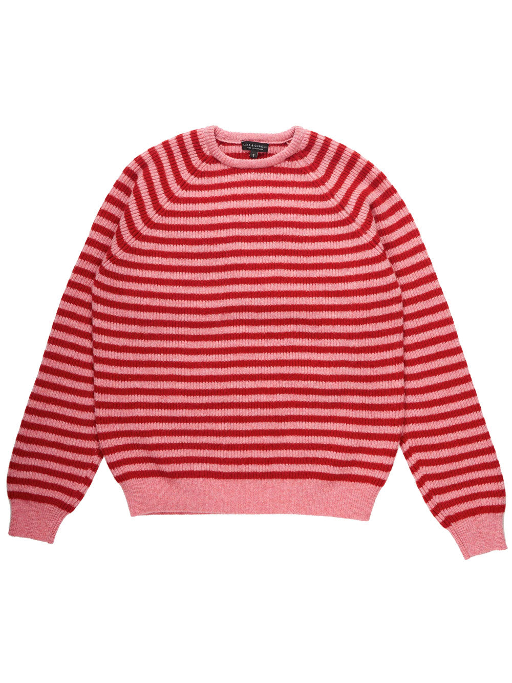 Pink & Red Stripe Rib Knit Jumper