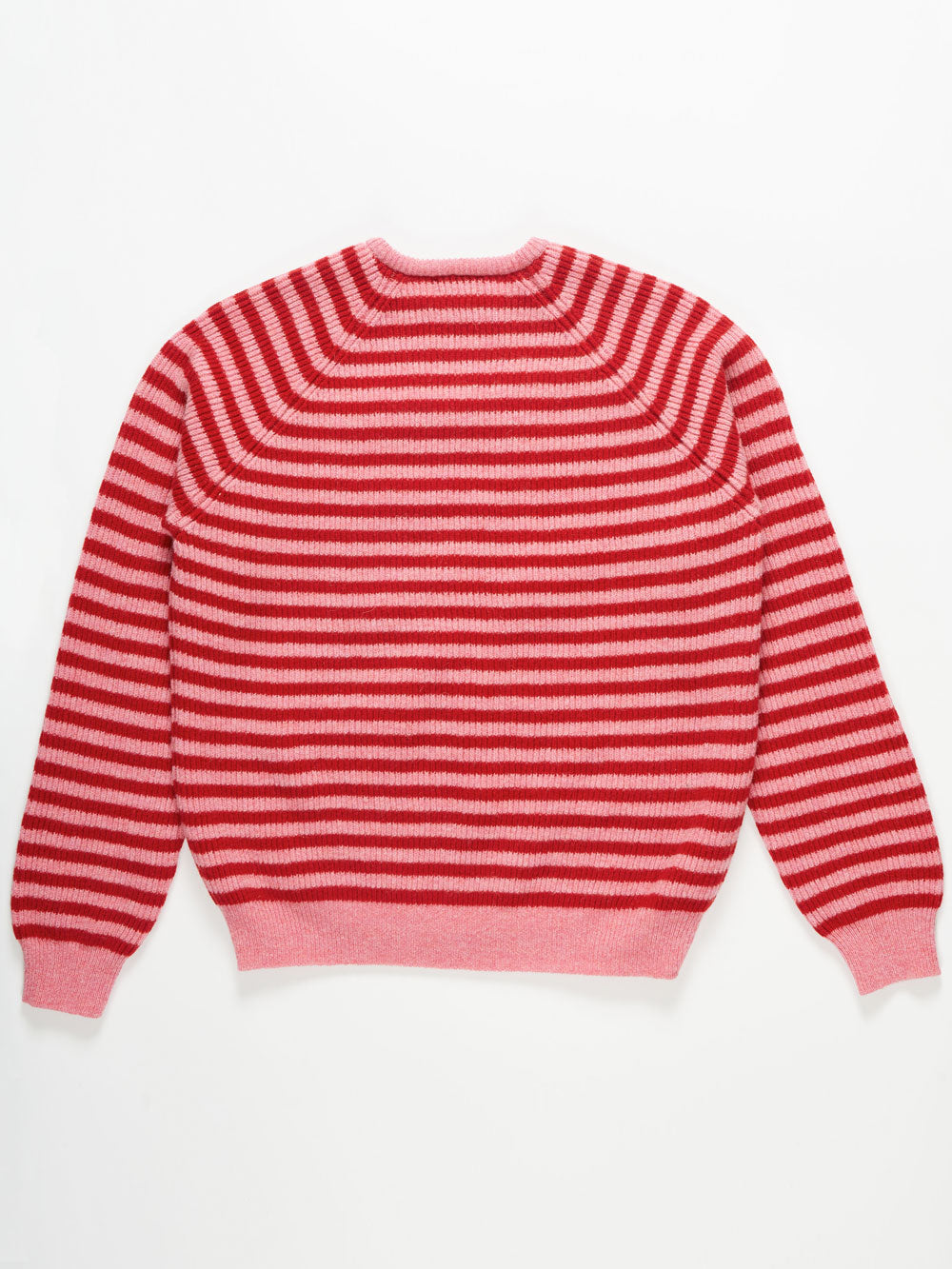 Pink & Red Stripe Rib Knit Jumper