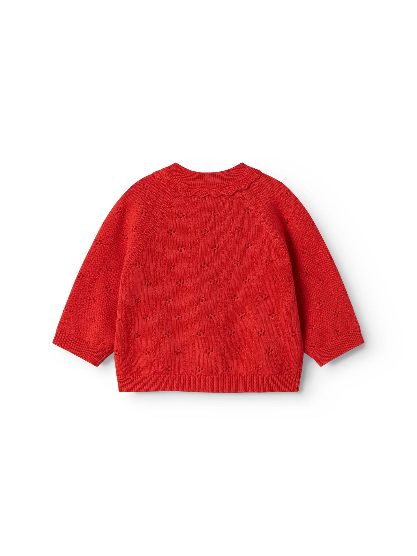 Red Taki Pointelle Cardigan