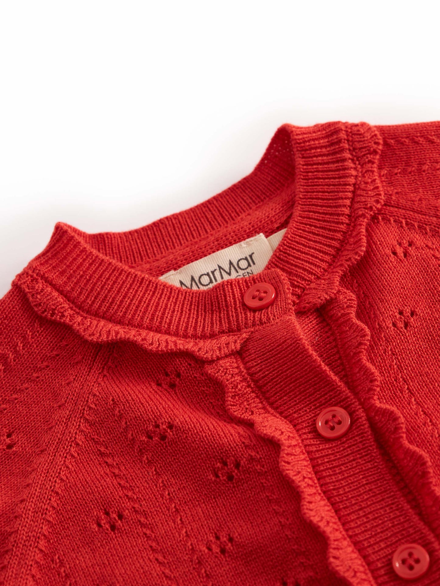 Red Taki Pointelle Cardigan