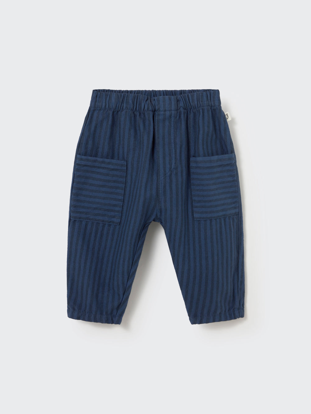 Navy Striped Soft Twill Baby Pants