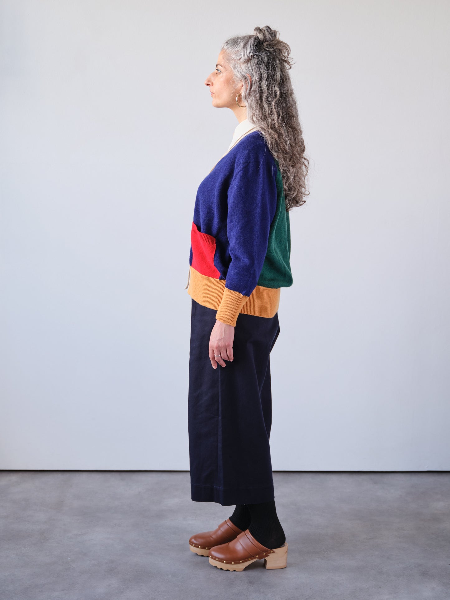 Navy Wide Leg Trousers