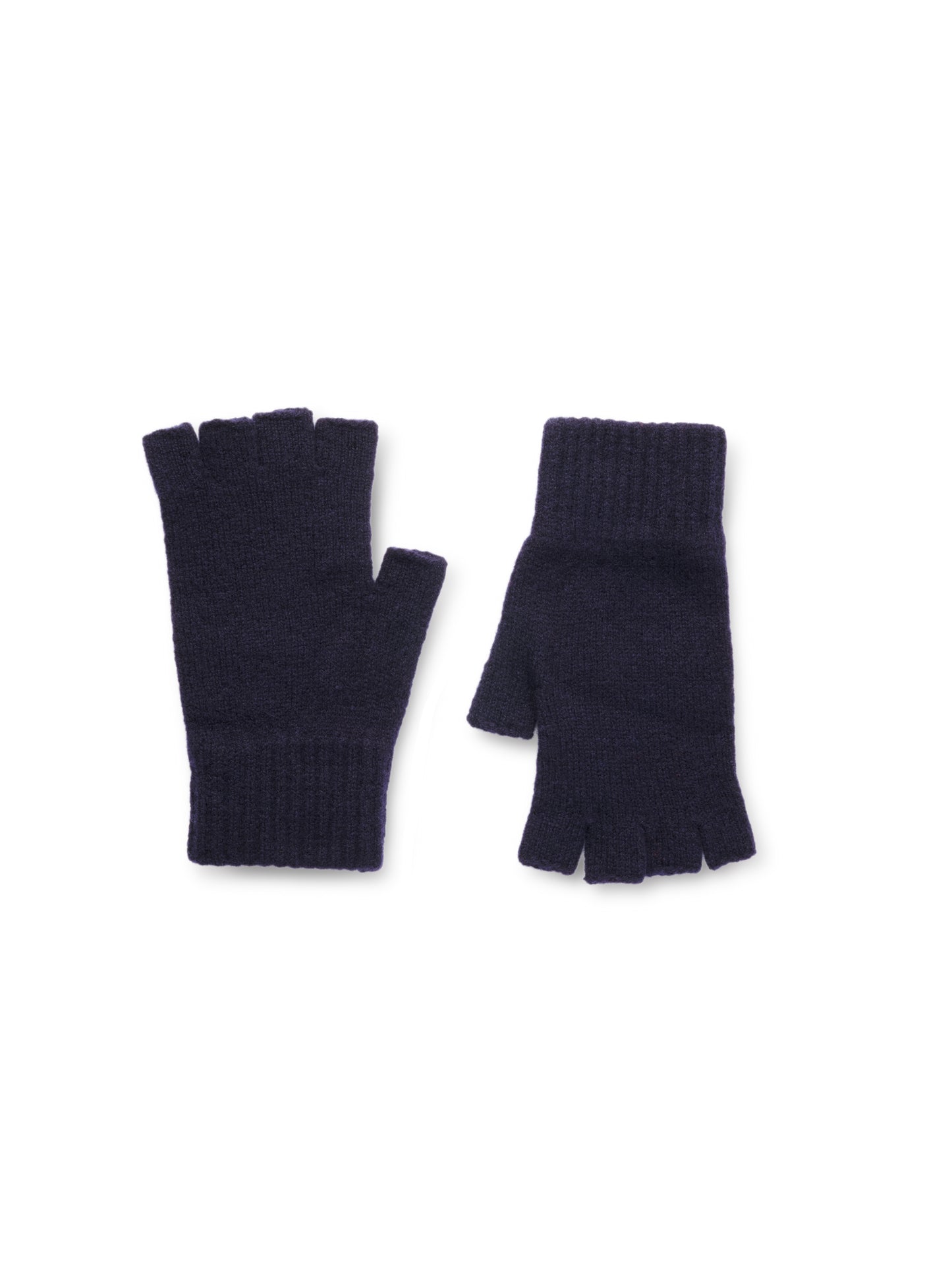 Navy Fingerless Wool Gloves