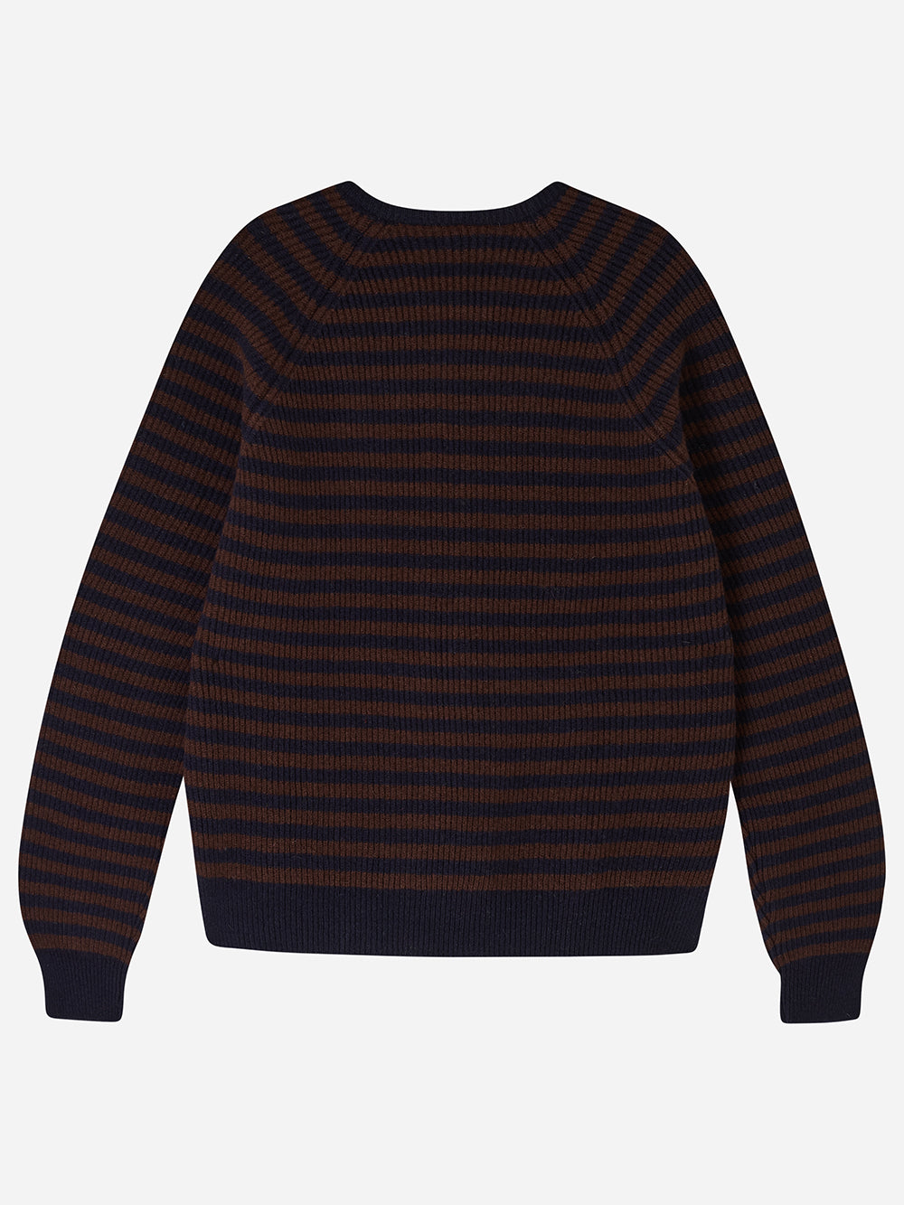 Navy & Brown Stripe Rib Knit Jumper