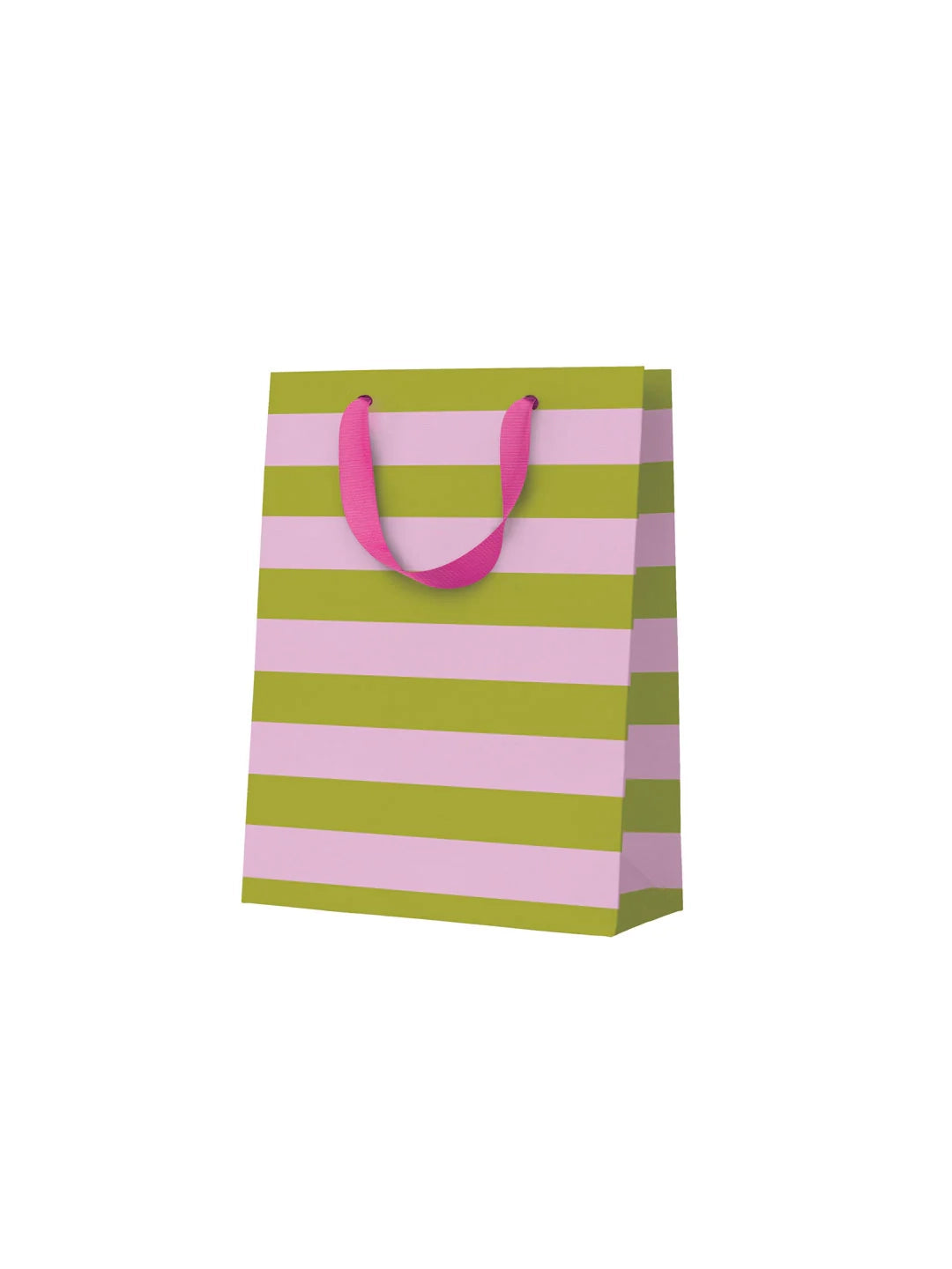 Green & Pink Stripe Medium Gift Bag