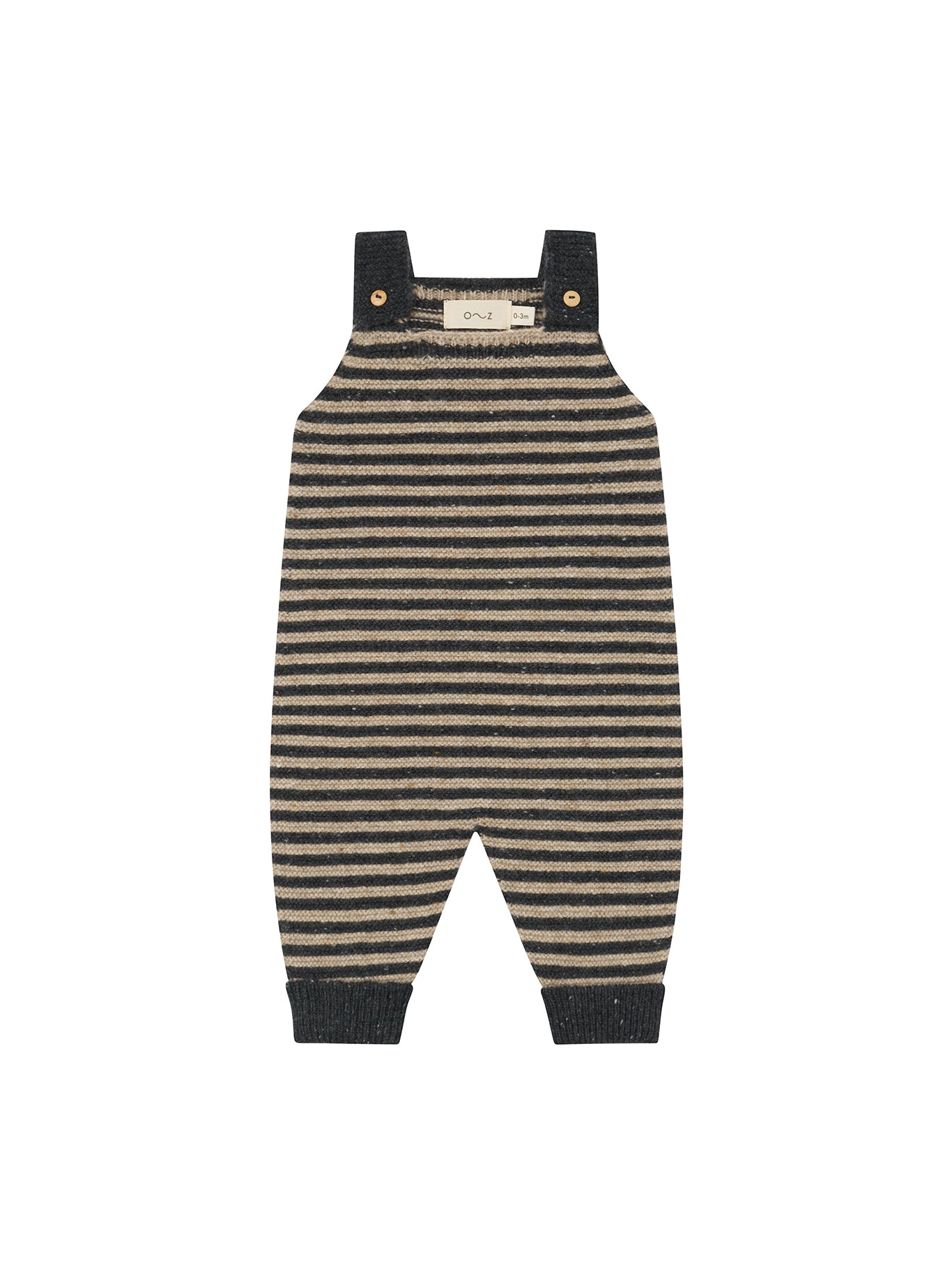 Charcoal Stripes Wool Salopettes