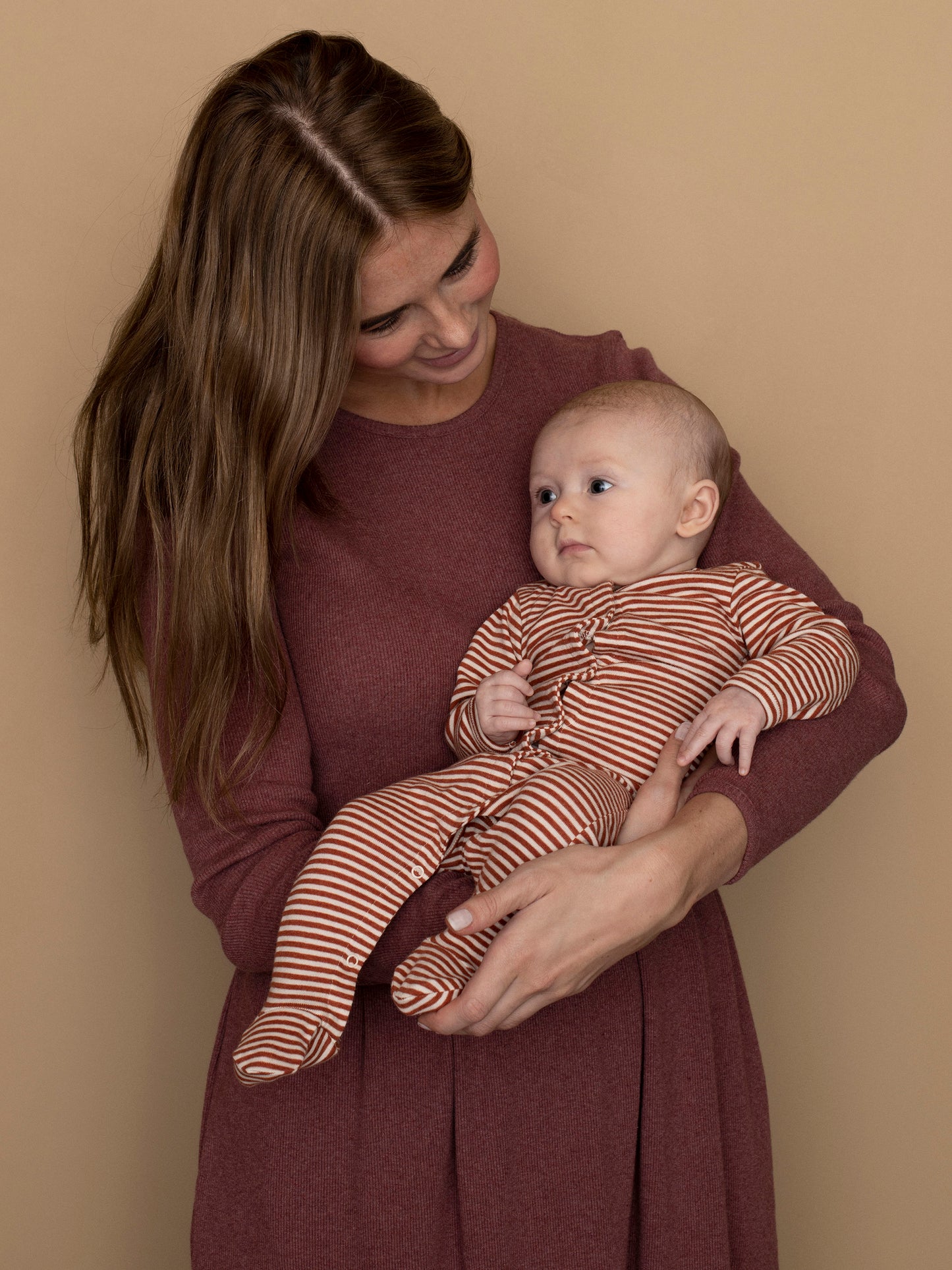 Rust Stripe Sleepsuit