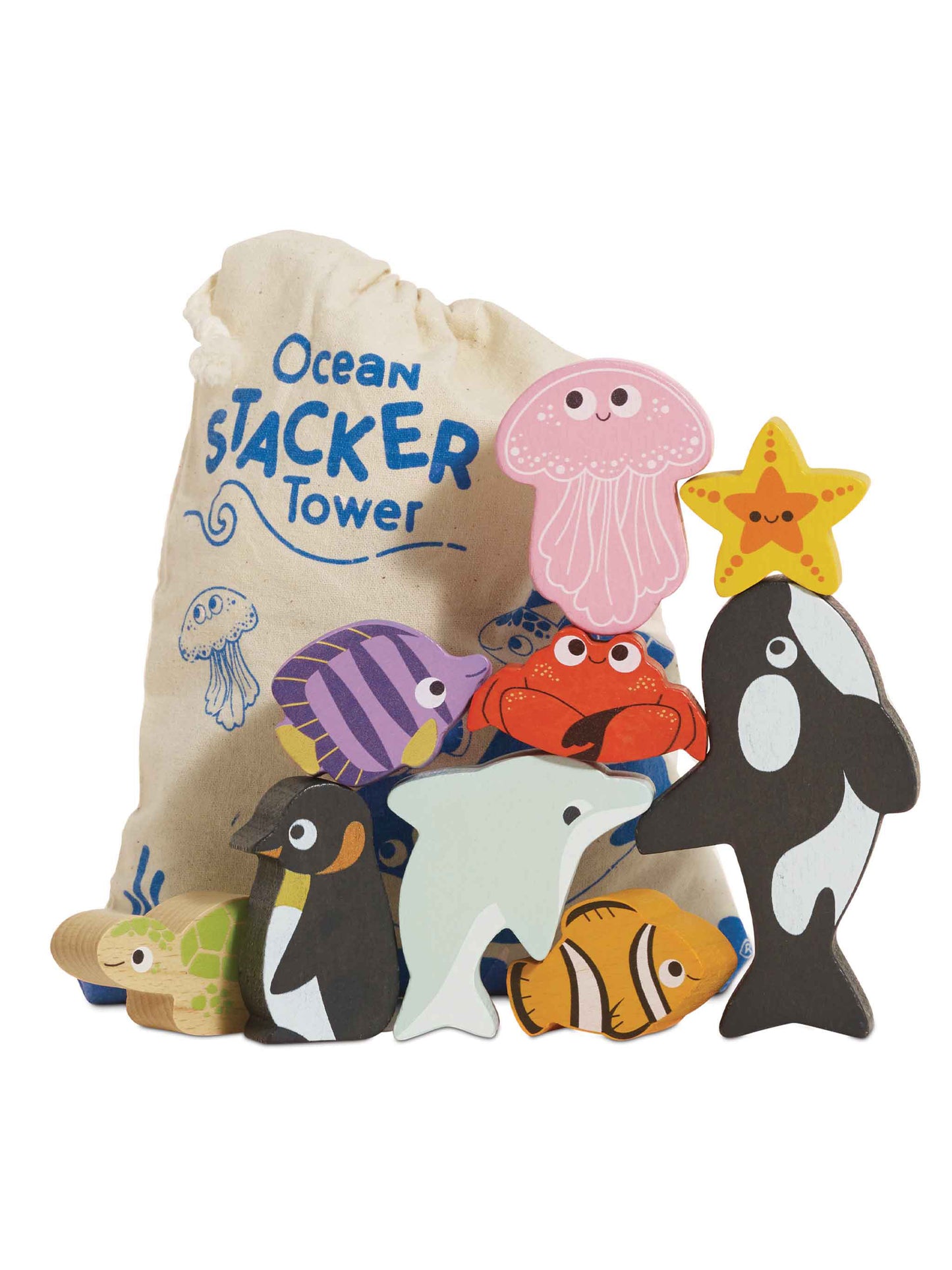 Ocean Life Stacking Animals & Bag