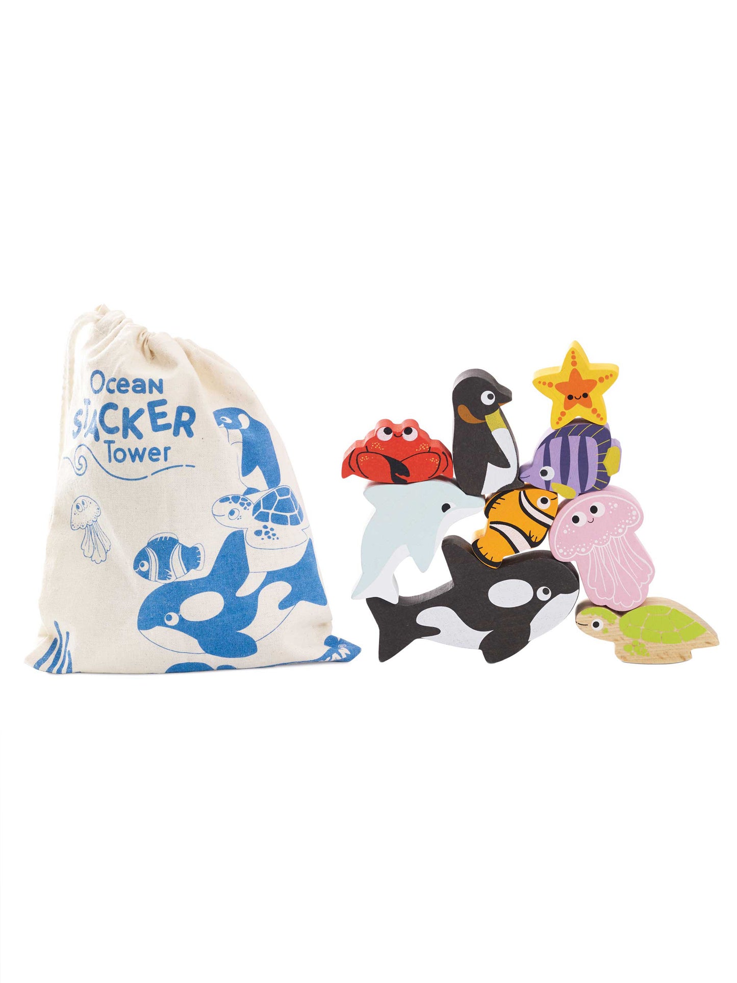 Ocean Life Stacking Animals & Bag
