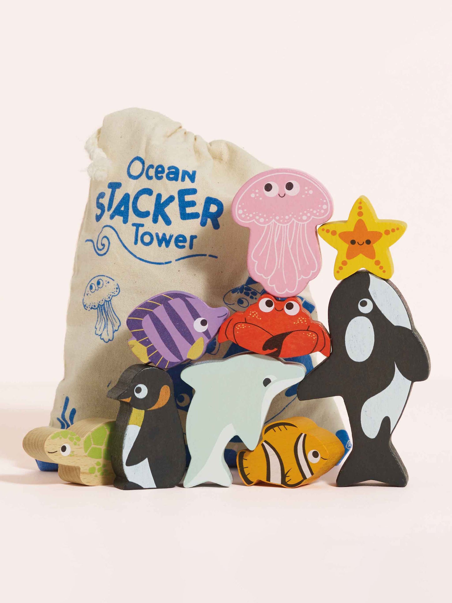 Ocean Life Stacking Animals & Bag