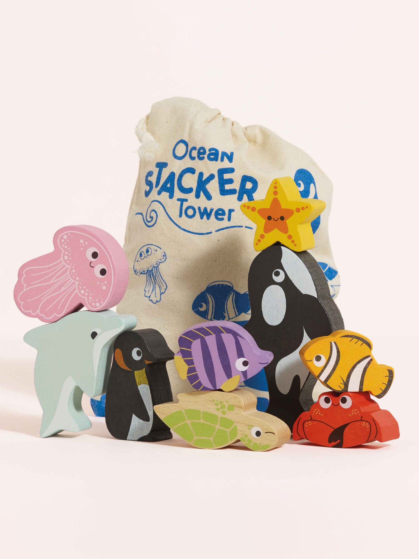 Ocean Life Stacking Animals & Bag