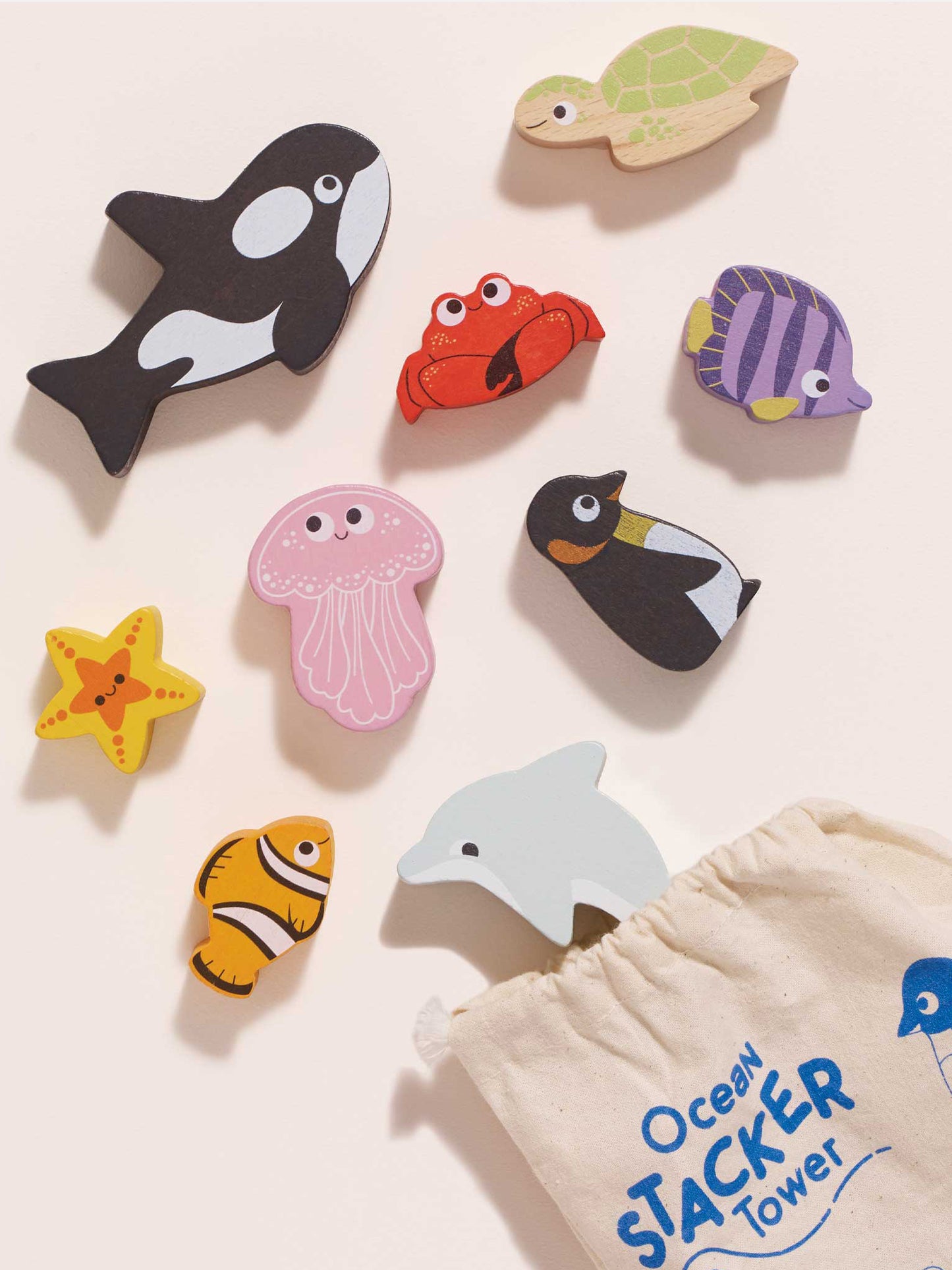 Ocean Life Stacking Animals & Bag