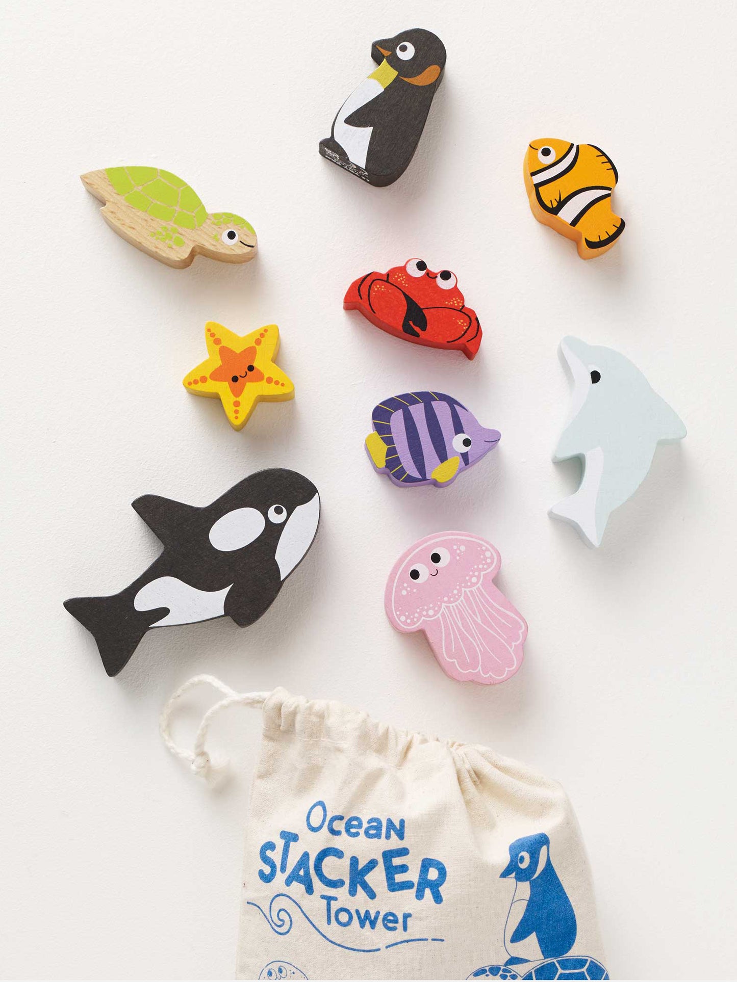 Ocean Life Stacking Animals & Bag