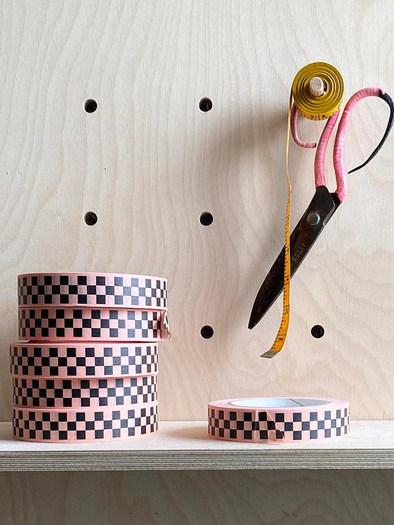 Peach Check Tape