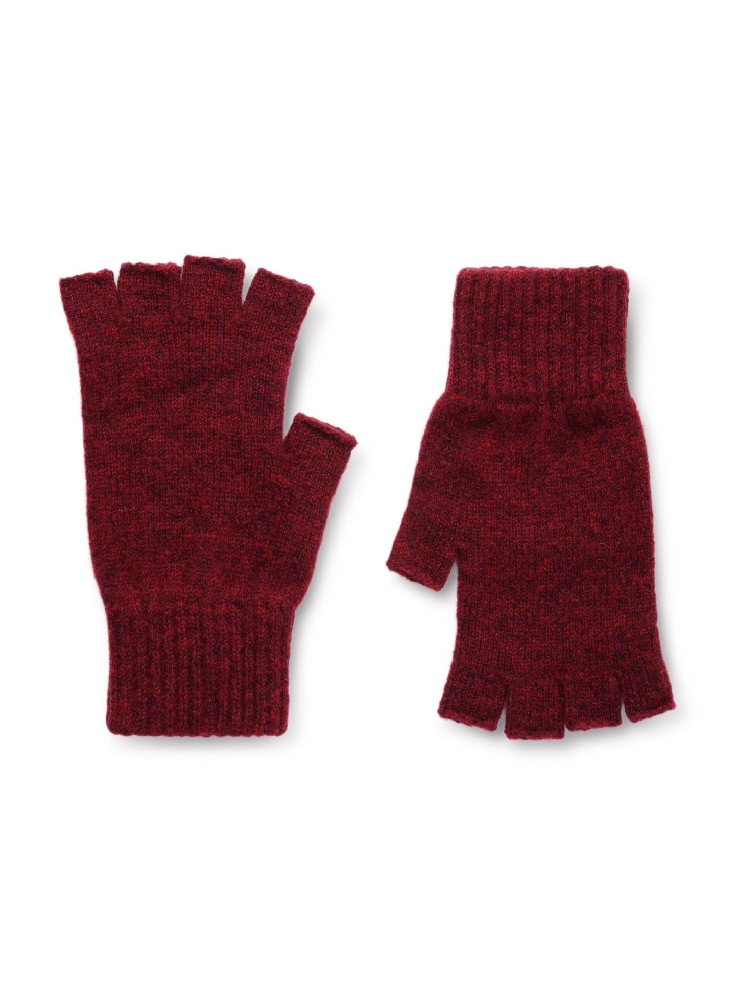 Ruby Red Fingerless Wool Gloves