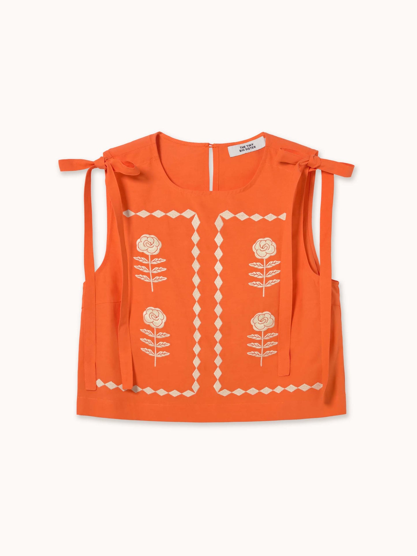 Orange Embroidered Top